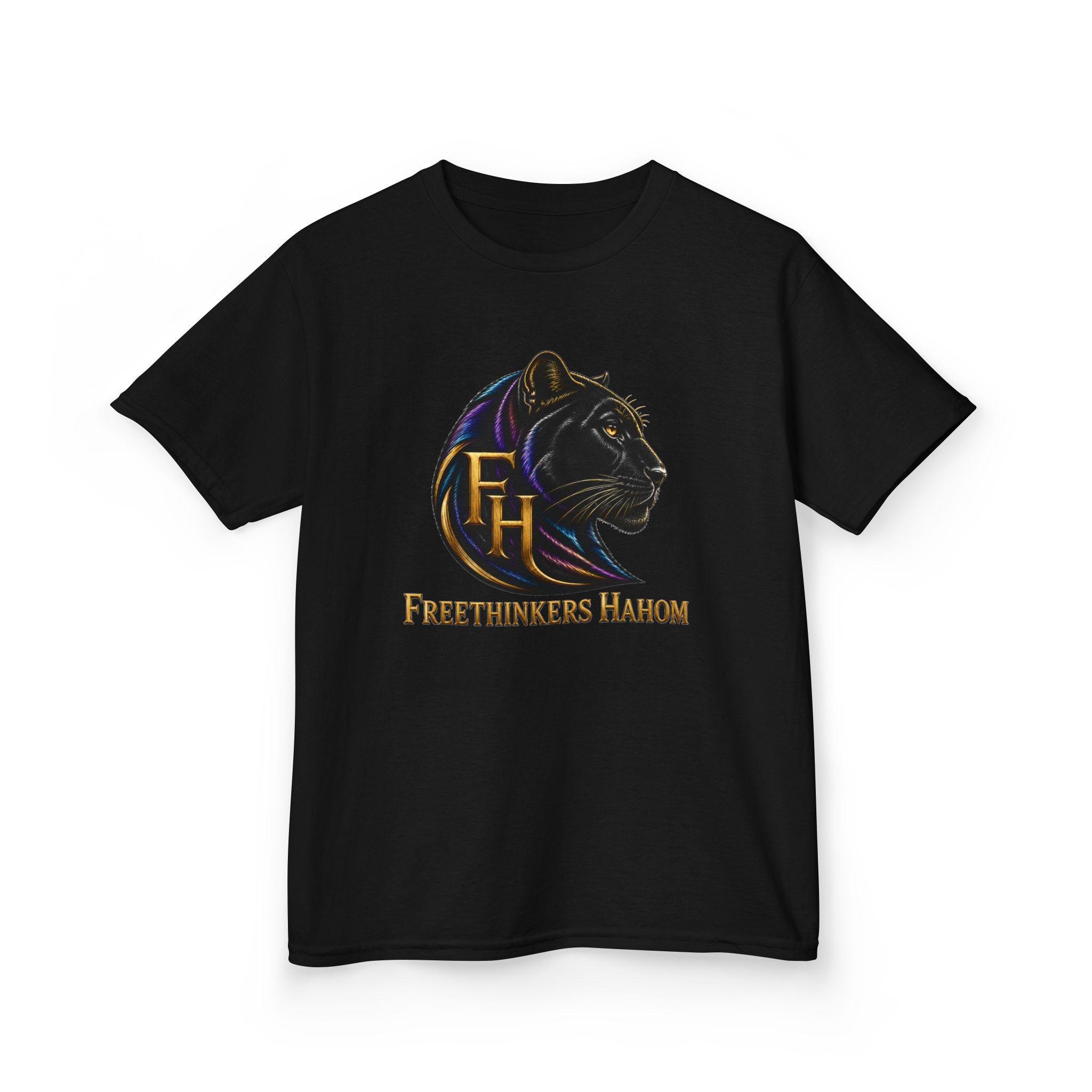 Freethinkers Hahom Panther Logo Kids Tee | Black Panther Graphic, view 7