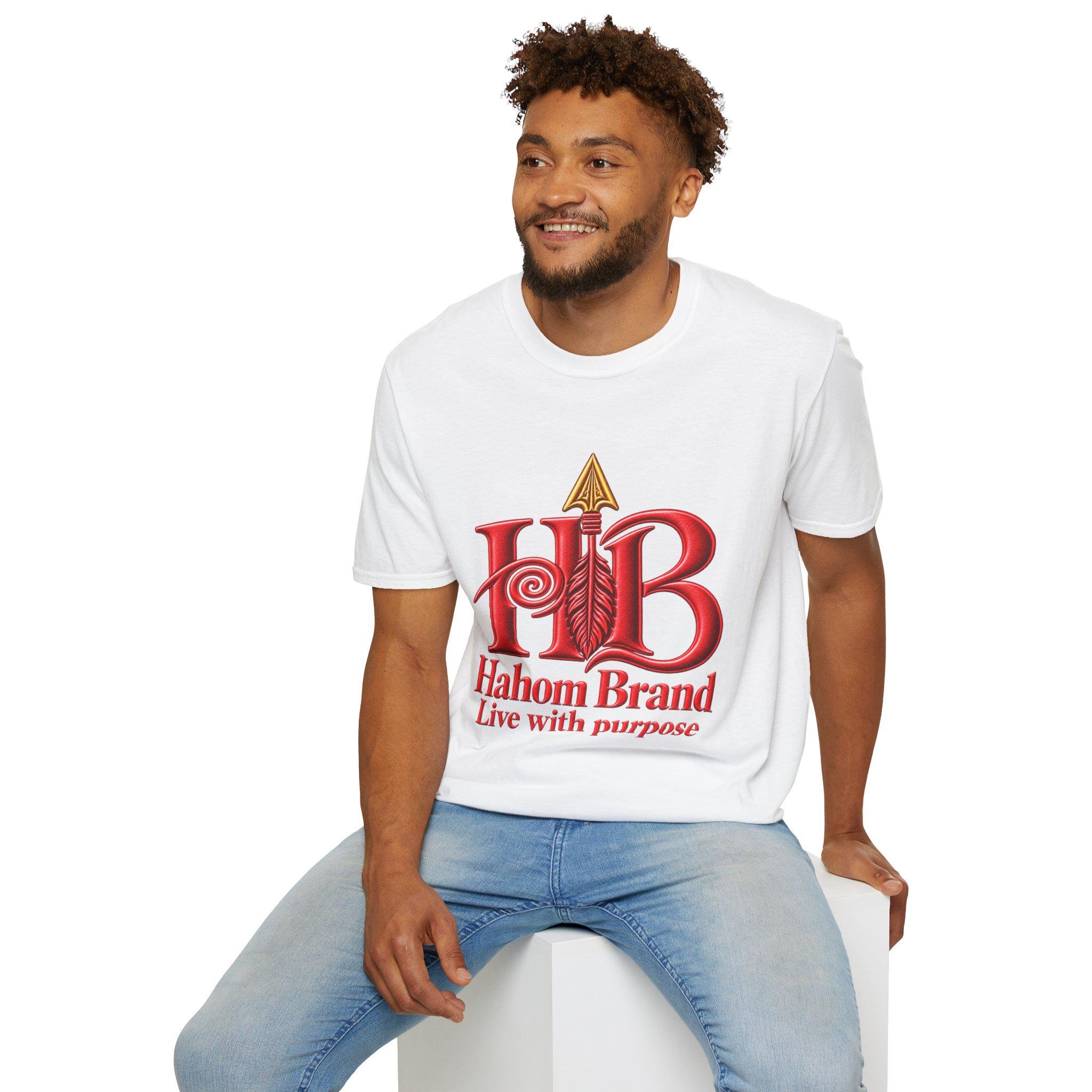 Hahom Brand Logo T-Shirt | Purple HB Spiral Logo, view 10