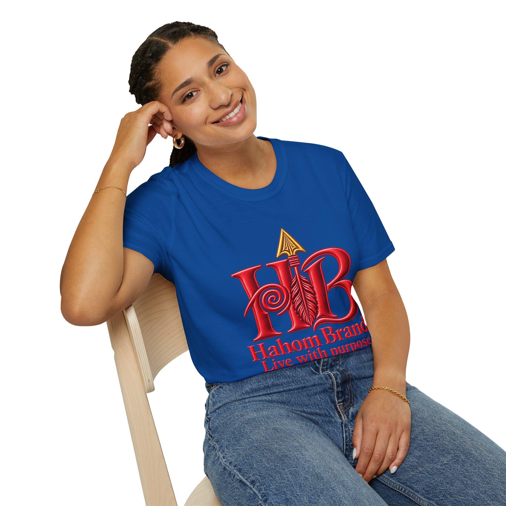 Hahom Brand Logo T-Shirt | Purple HB Spiral Logo, view 19