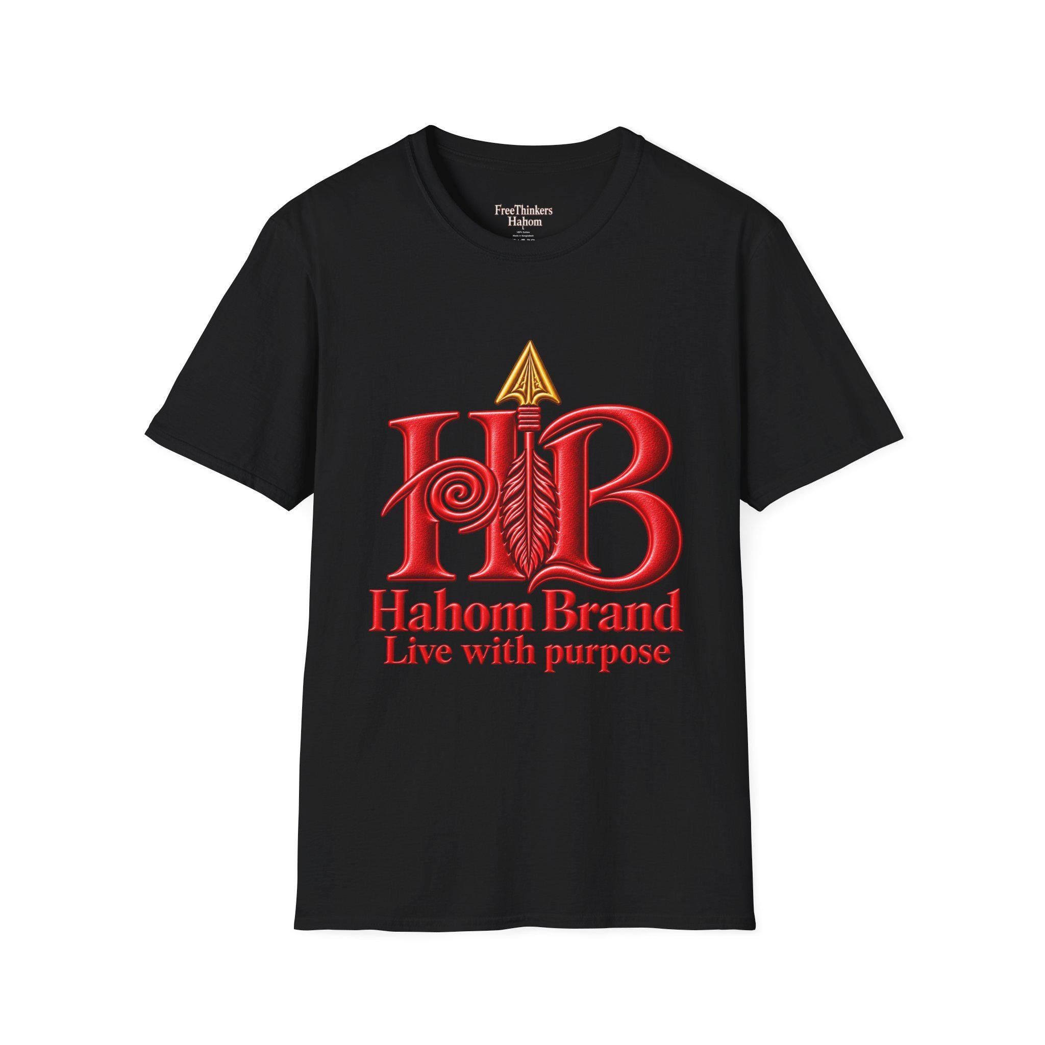 Hahom Brand Logo T-Shirt | Purple HB Spiral Logo, view 2