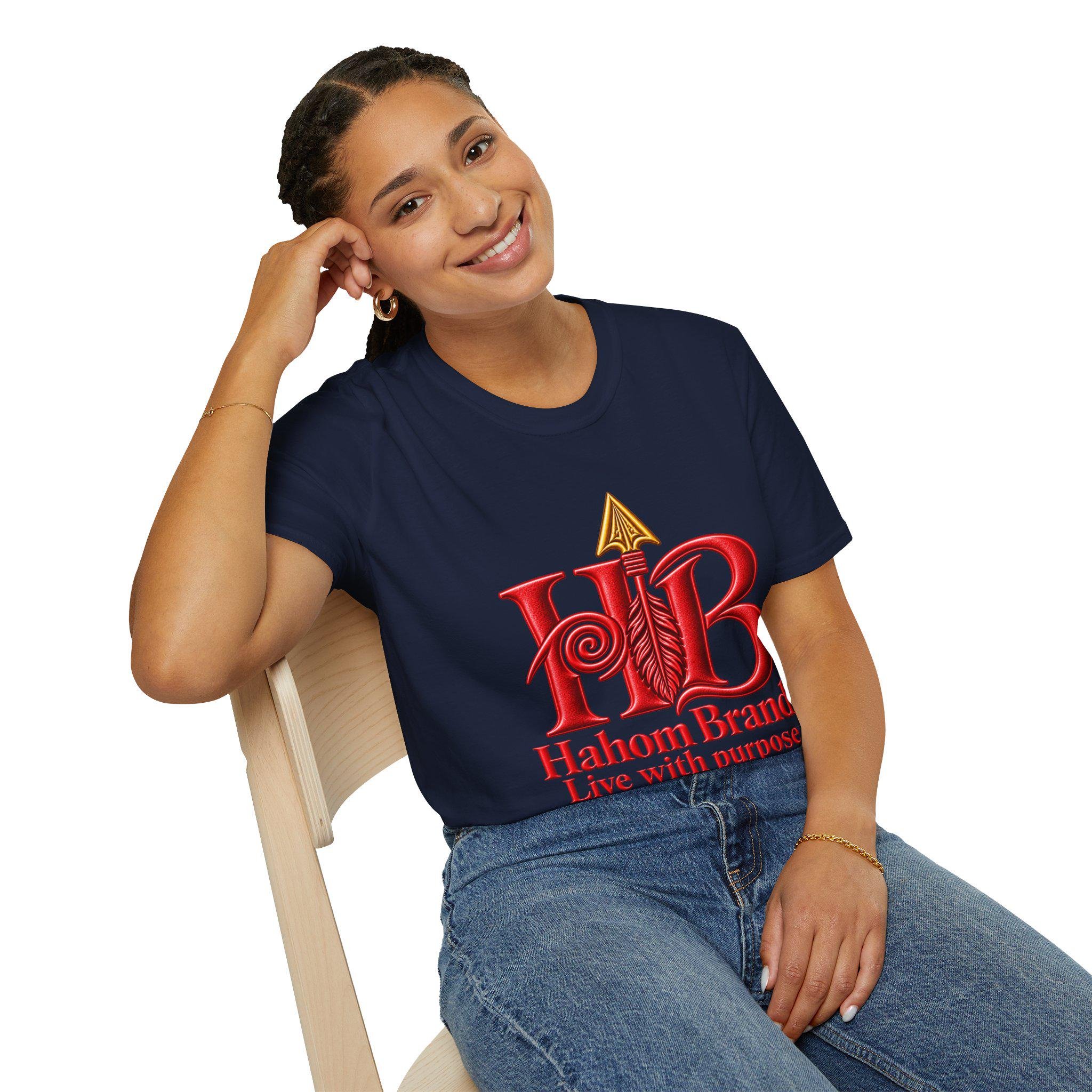 Hahom Brand Logo T-Shirt | Purple HB Spiral Logo, view 20