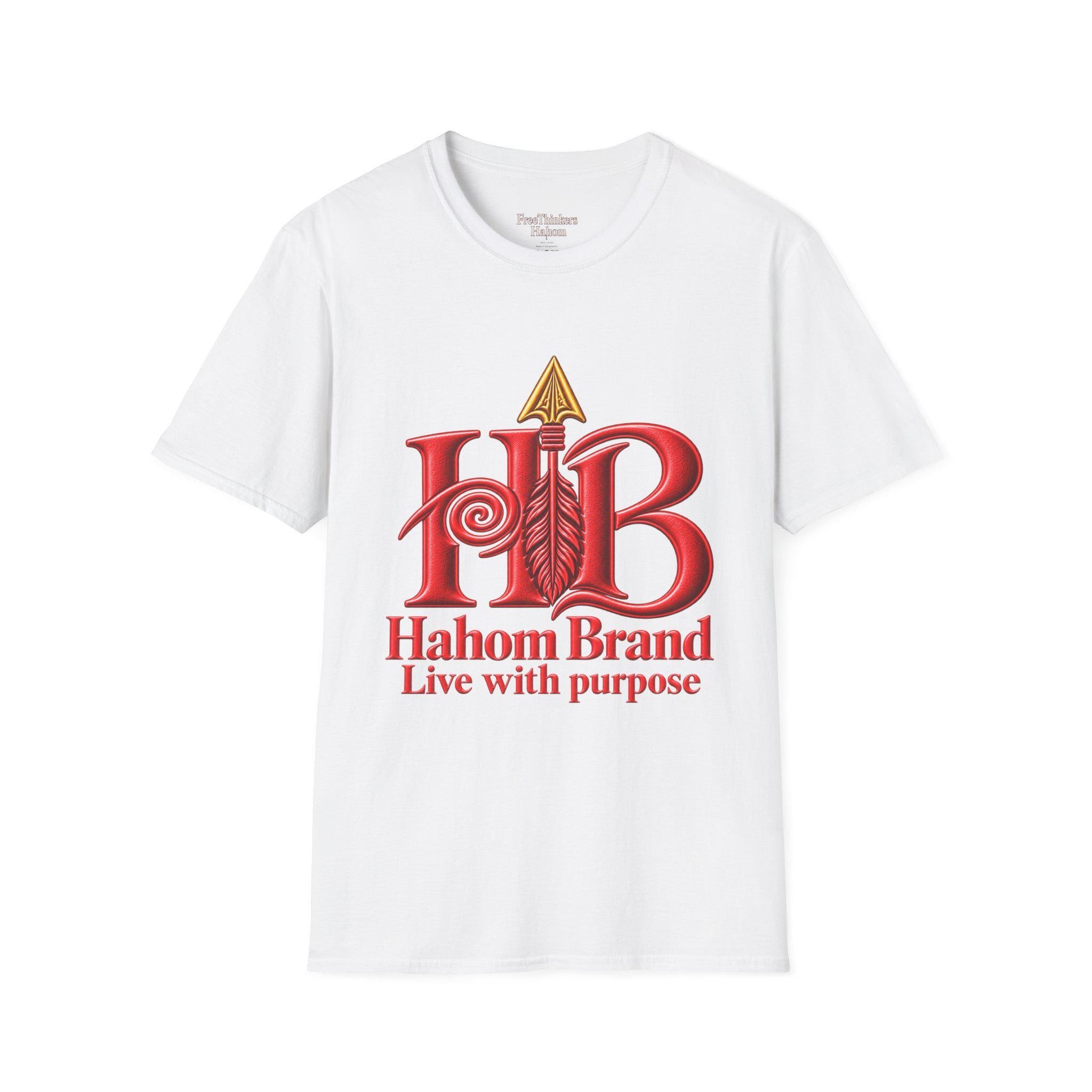 Hahom Brand Logo T-Shirt | Purple HB Spiral Logo, view 3