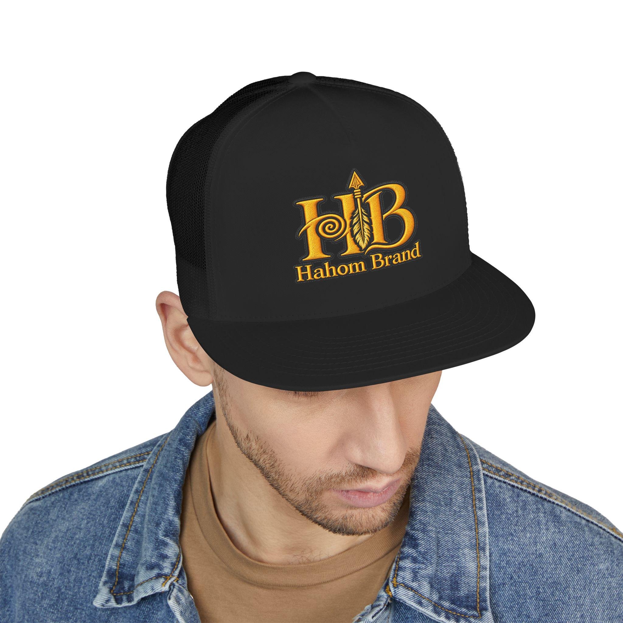 HB Arrow Logo 5 Panel Trucker Cap | Hahom Brand, view 10