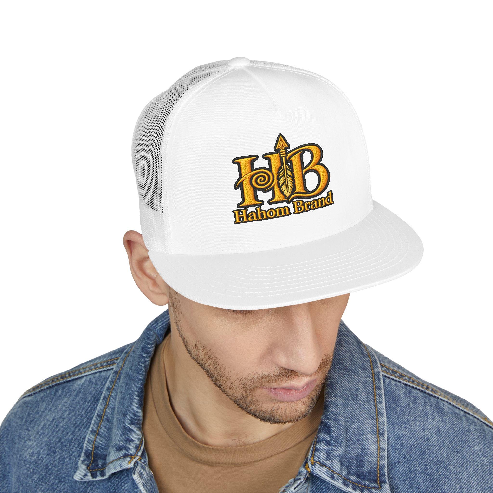 HB Arrow Logo 5 Panel Trucker Cap | Hahom Brand, view 4
