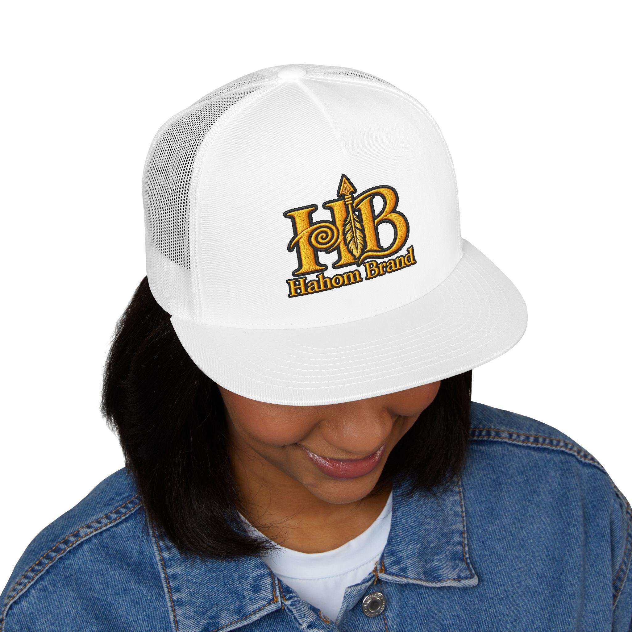HB Arrow Logo 5 Panel Trucker Cap | Hahom Brand, view 6
