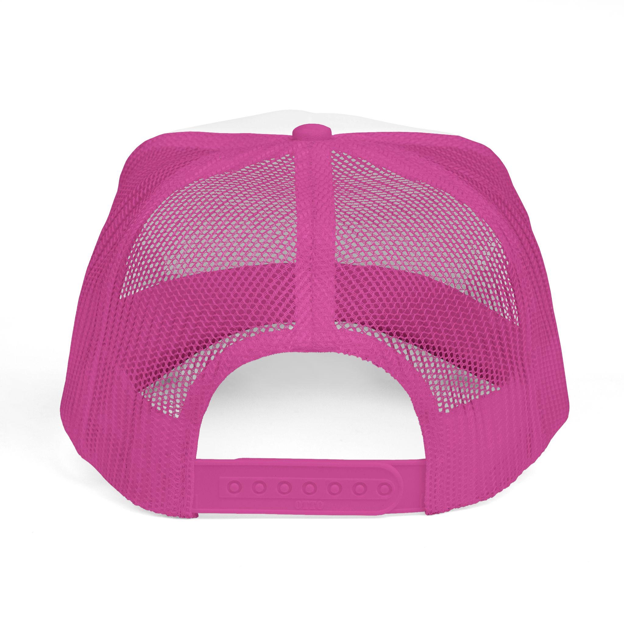 HB Arrow Logo Trucker Cap | Pink Mesh Baseball Hat, view 4