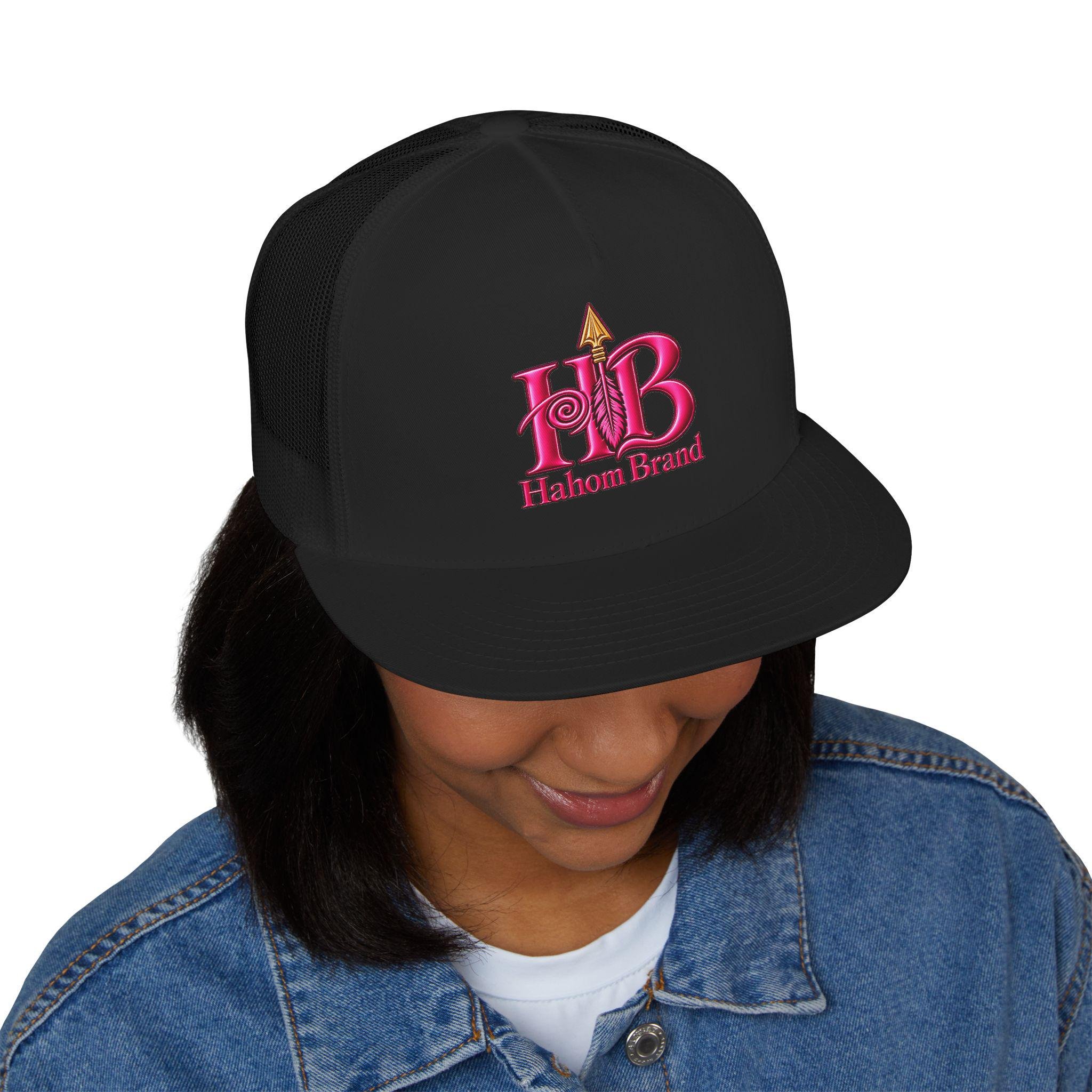HB Arrow Logo 5 Panel Trucker Cap |DTF Mesh Snapback, view 11