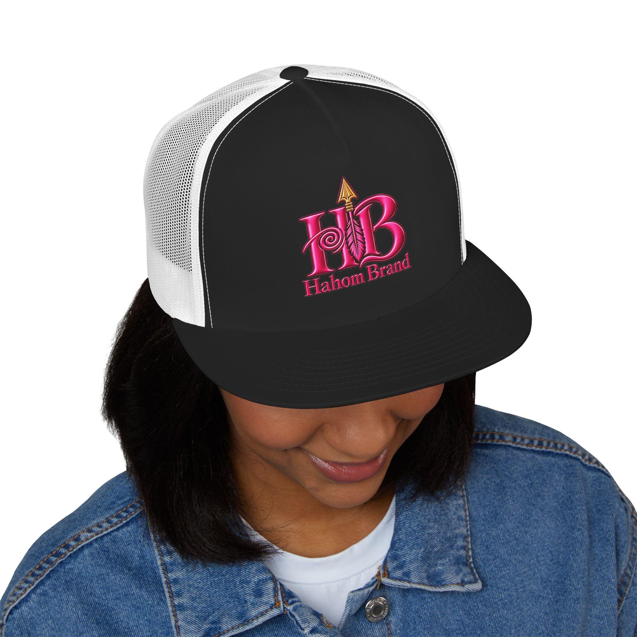 HB Arrow Logo 5 Panel Trucker Cap |DTF Mesh Snapback, view 17