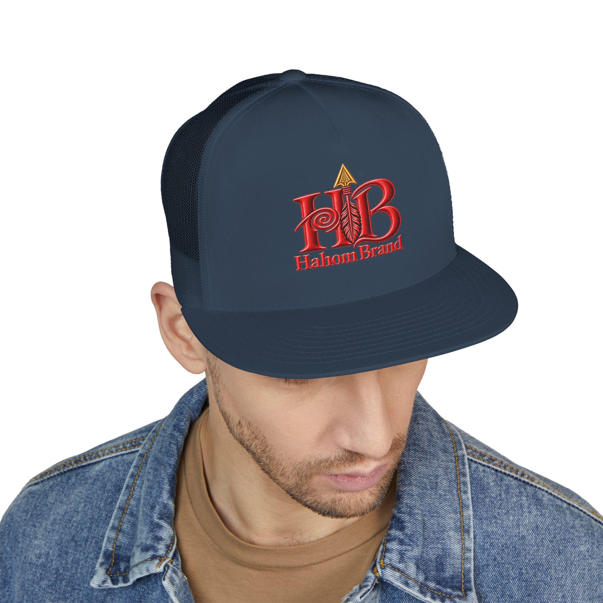 HB Logo Arrow 5 Panel Trucker Cap | Hahom Brand, view 10