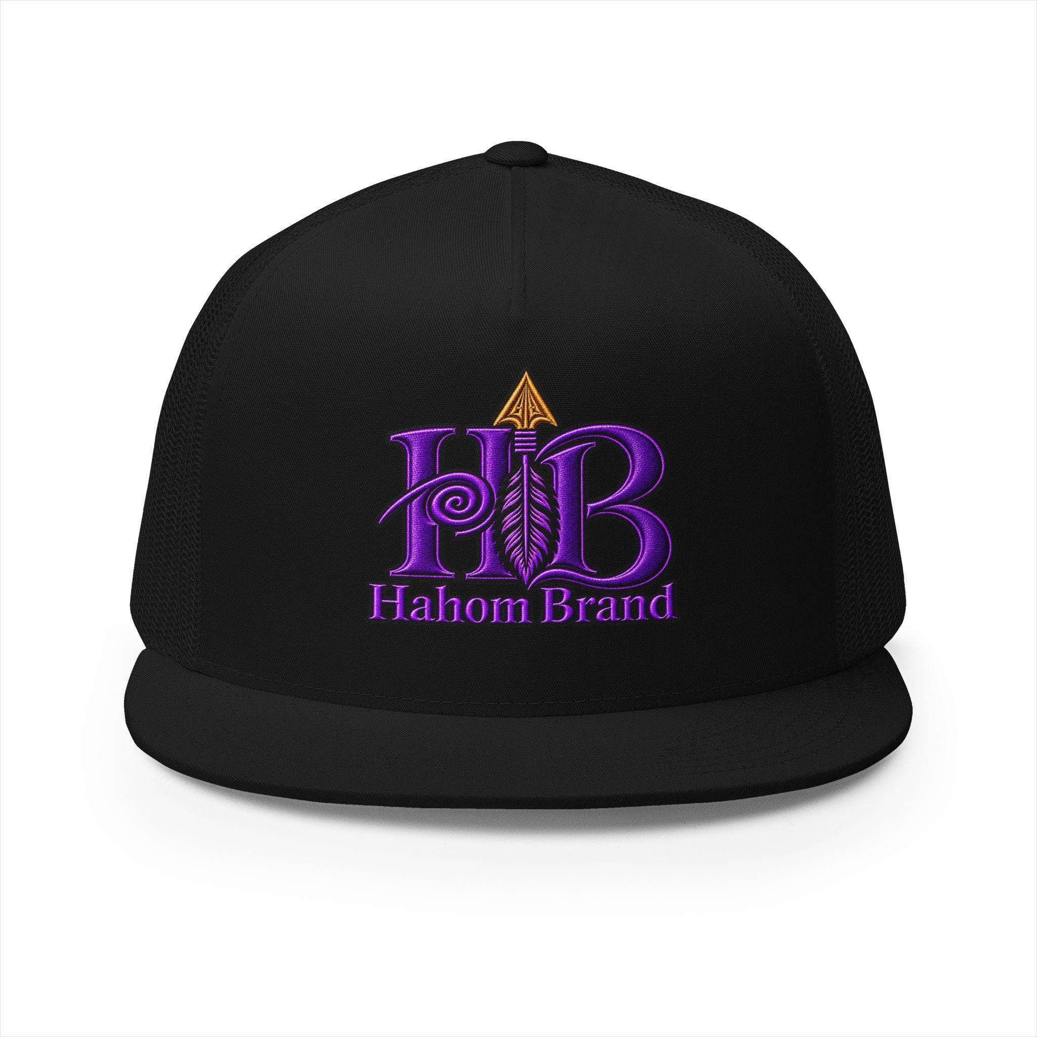 HB Arrow Logo 5 Panel Trucker Cap | Purple Vintage Emblem