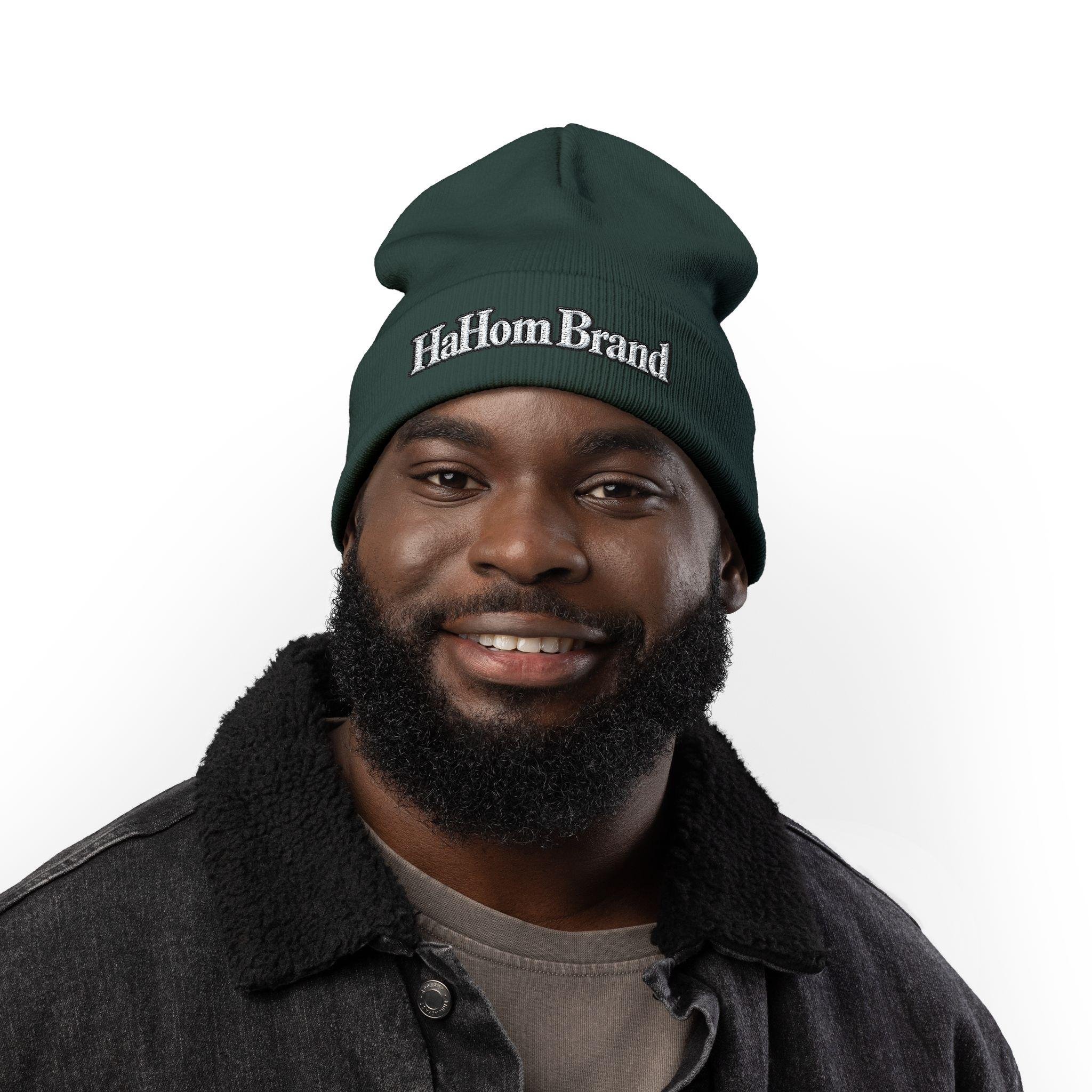 HaHom Brand Embroidered Knit Beanie | Cuffed Winter Hat