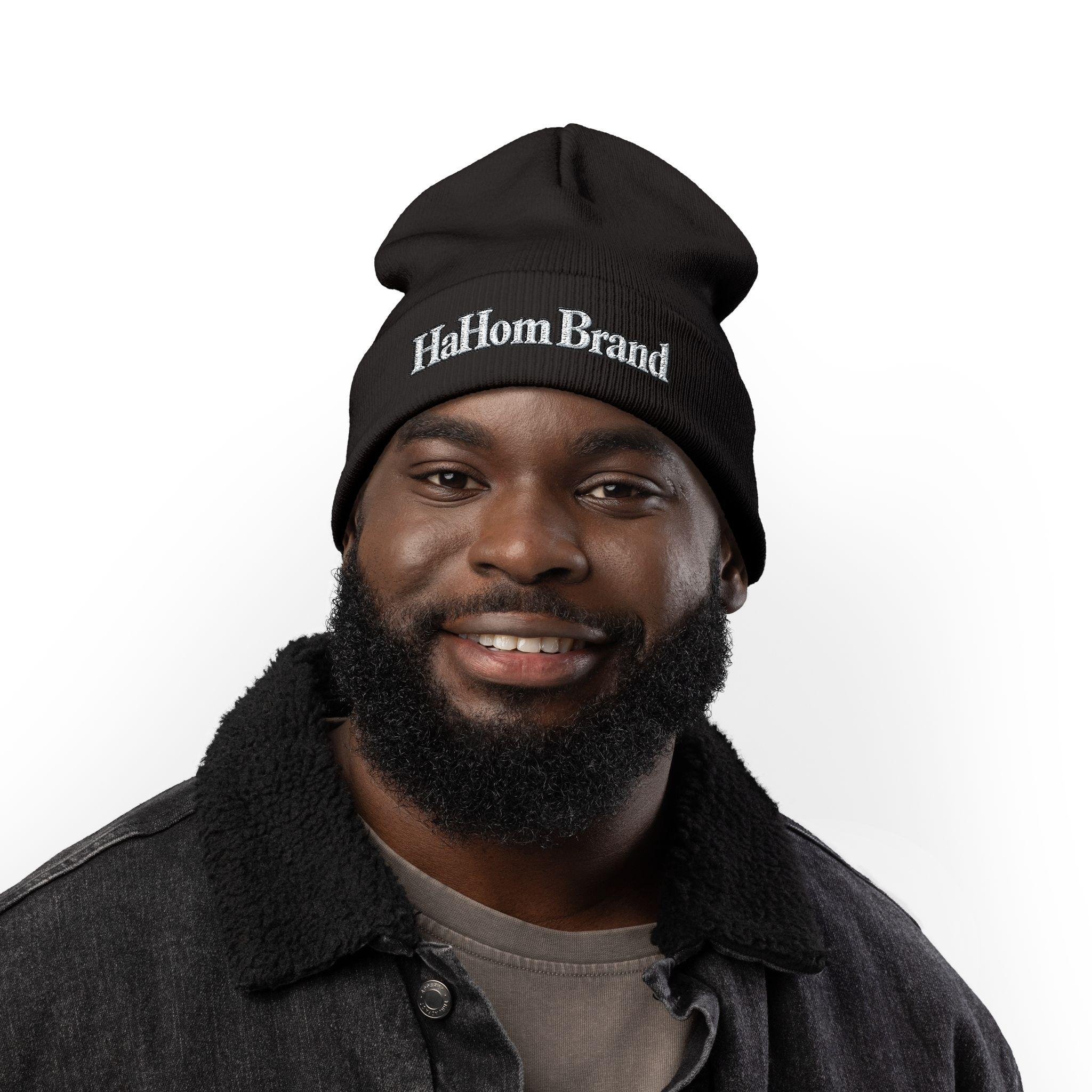 HaHom Brand Embroidered Knit Beanie | Cuffed Winter Hat, view 12