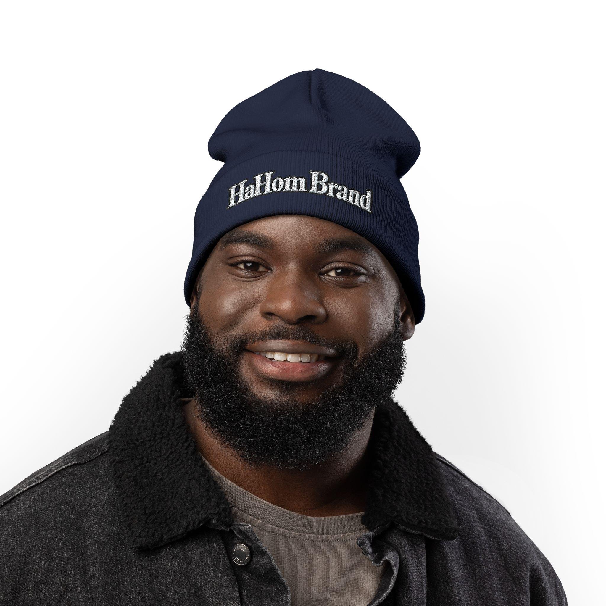 HaHom Brand Embroidered Knit Beanie | Cuffed Winter Hat, view 13