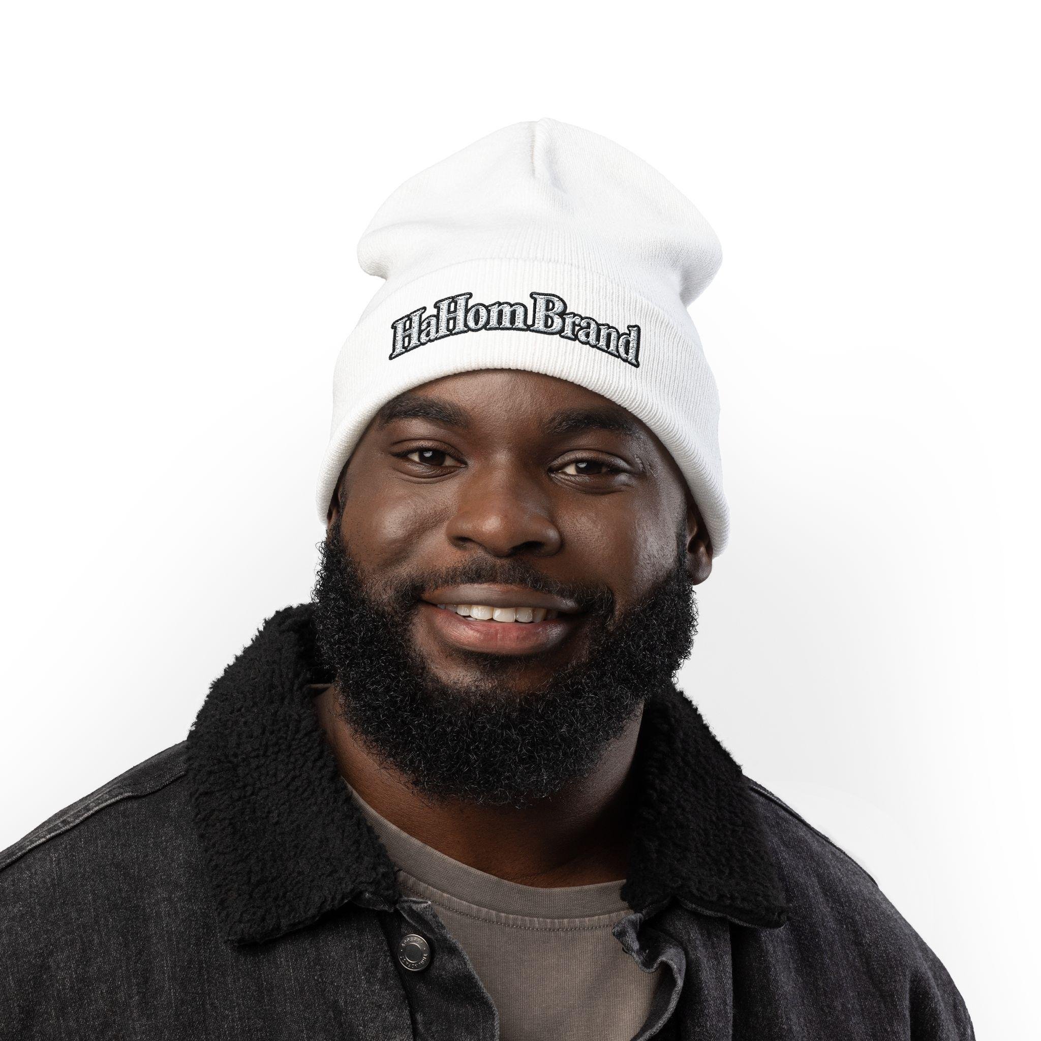 HaHom Brand Embroidered Knit Beanie | Cuffed Winter Hat, view 14