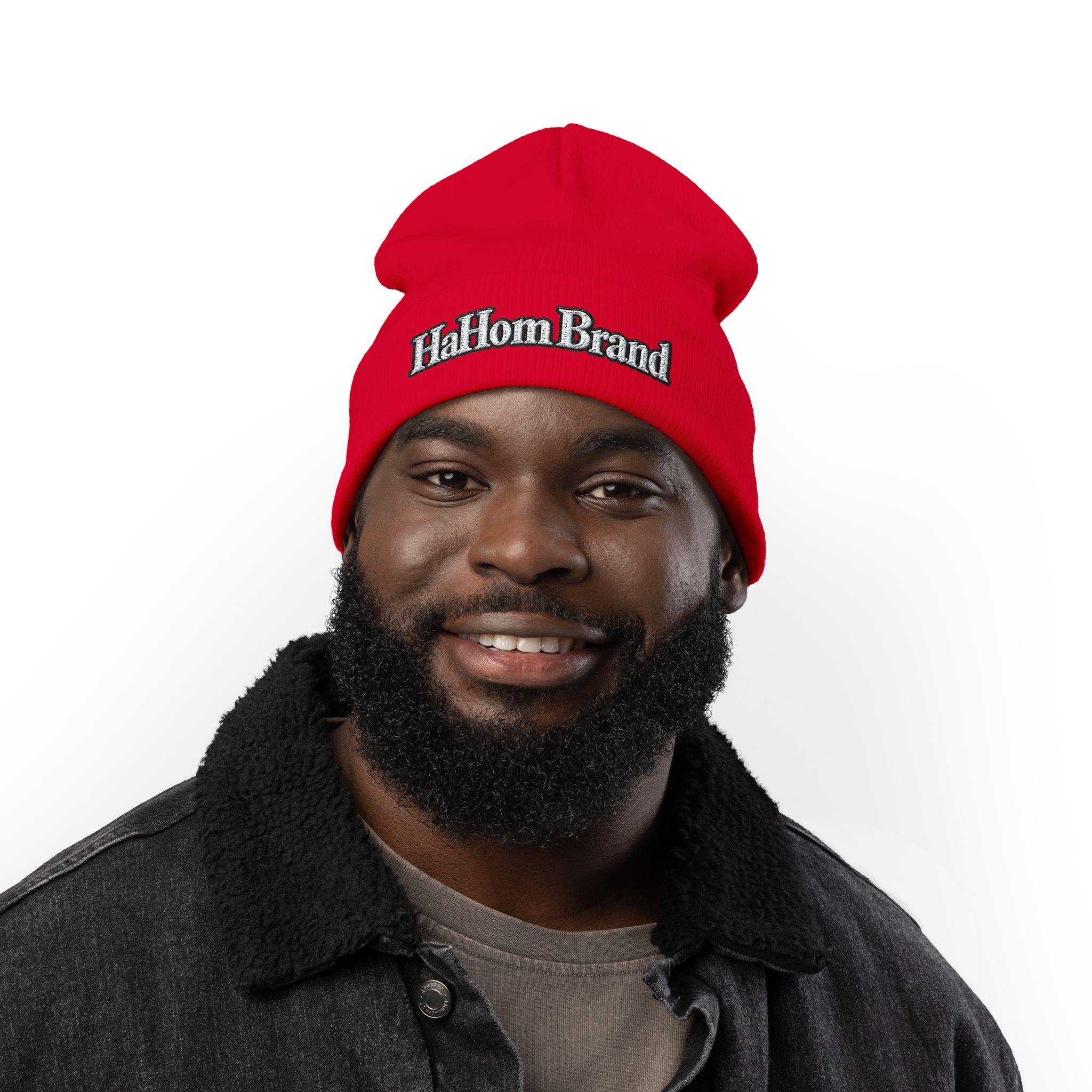 HaHom Brand Embroidered Knit Beanie | Cuffed Winter Hat, view 15