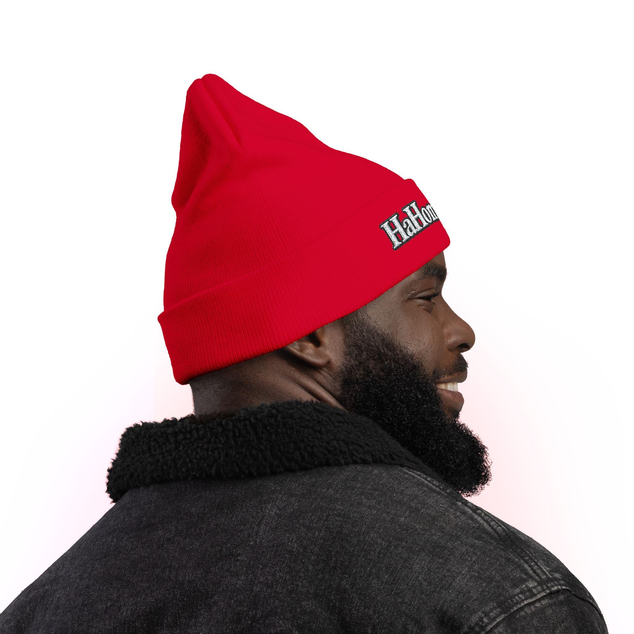 HaHom Brand Embroidered Knit Beanie | Cuffed Winter Hat, view 16