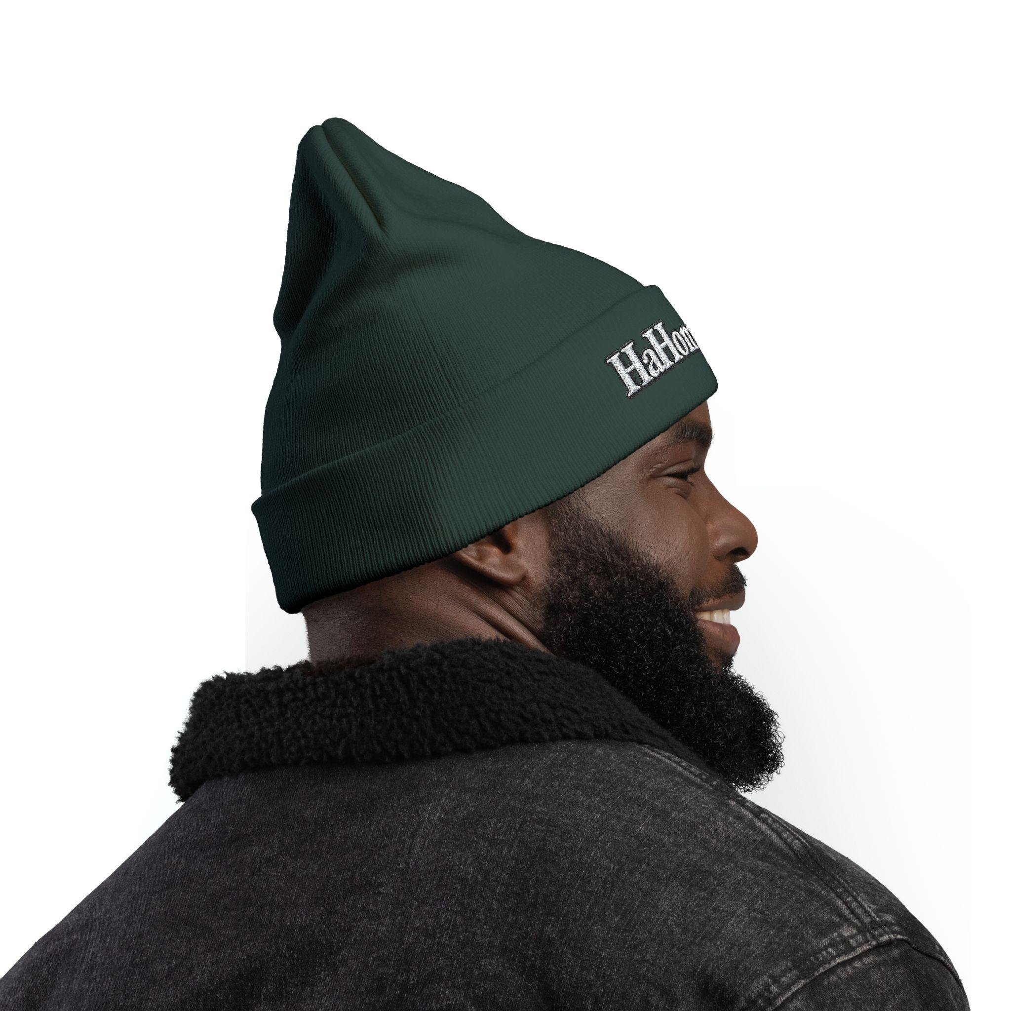 HaHom Brand Embroidered Knit Beanie | Cuffed Winter Hat, view 18