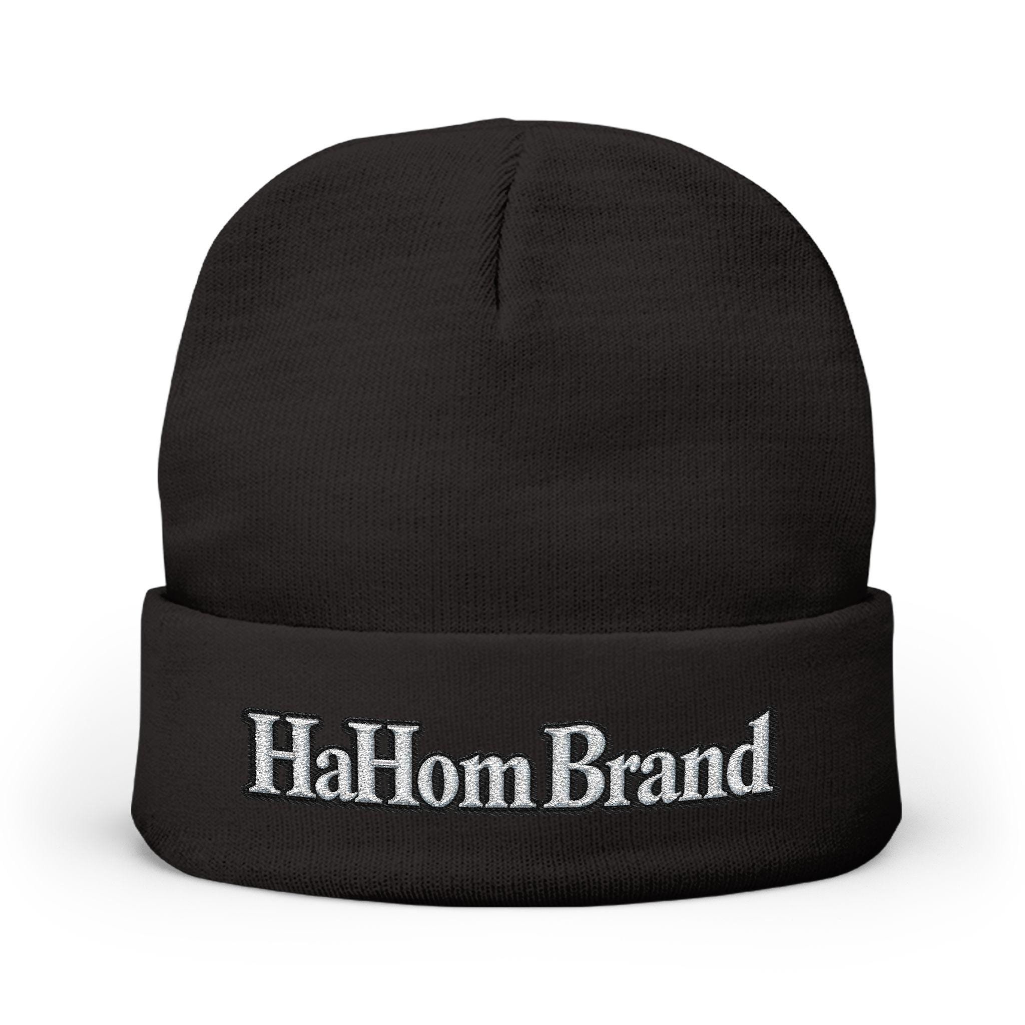 HaHom Brand Embroidered Knit Beanie | Cuffed Winter Hat, view 2