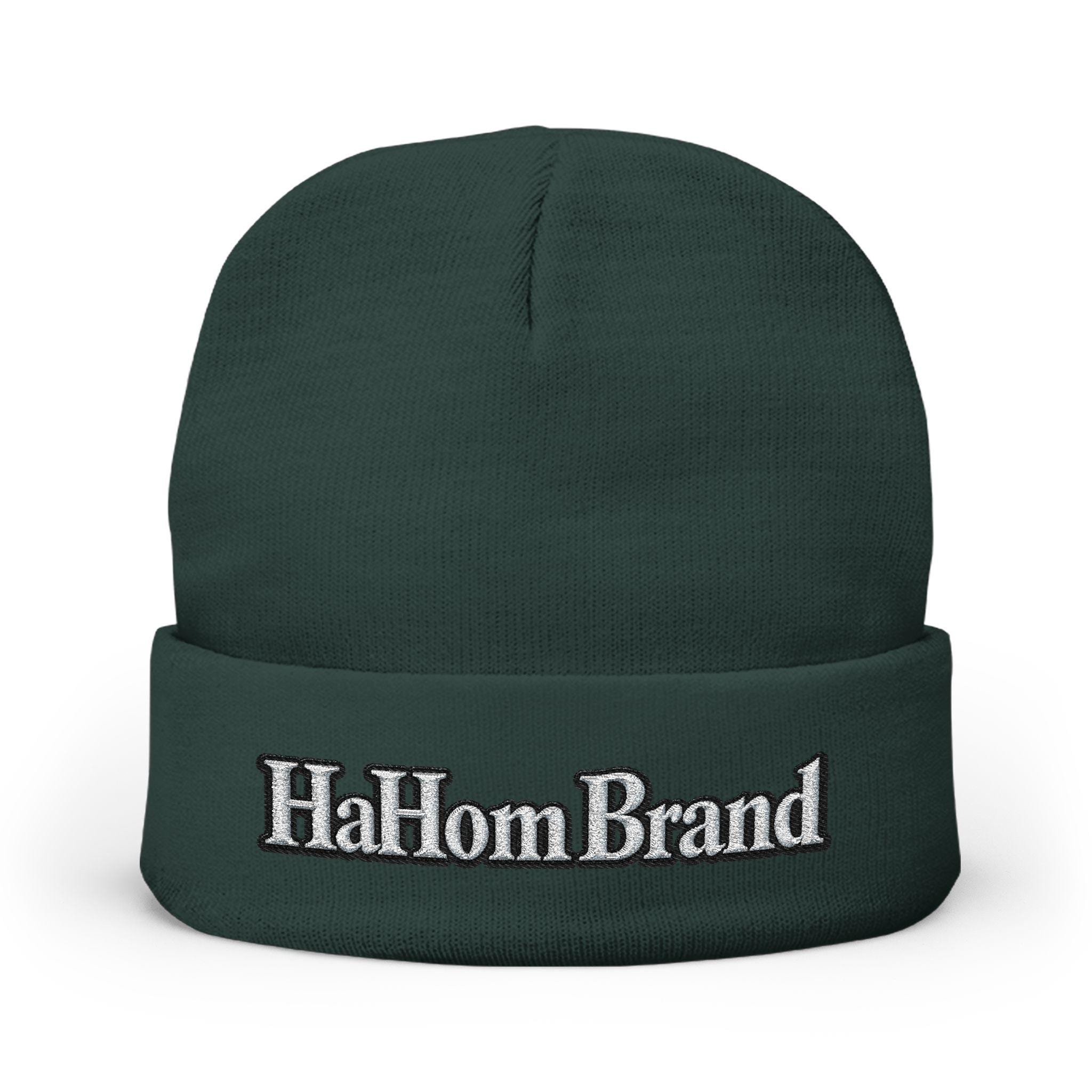 HaHom Brand Embroidered Knit Beanie | Cuffed Winter Hat, view 3