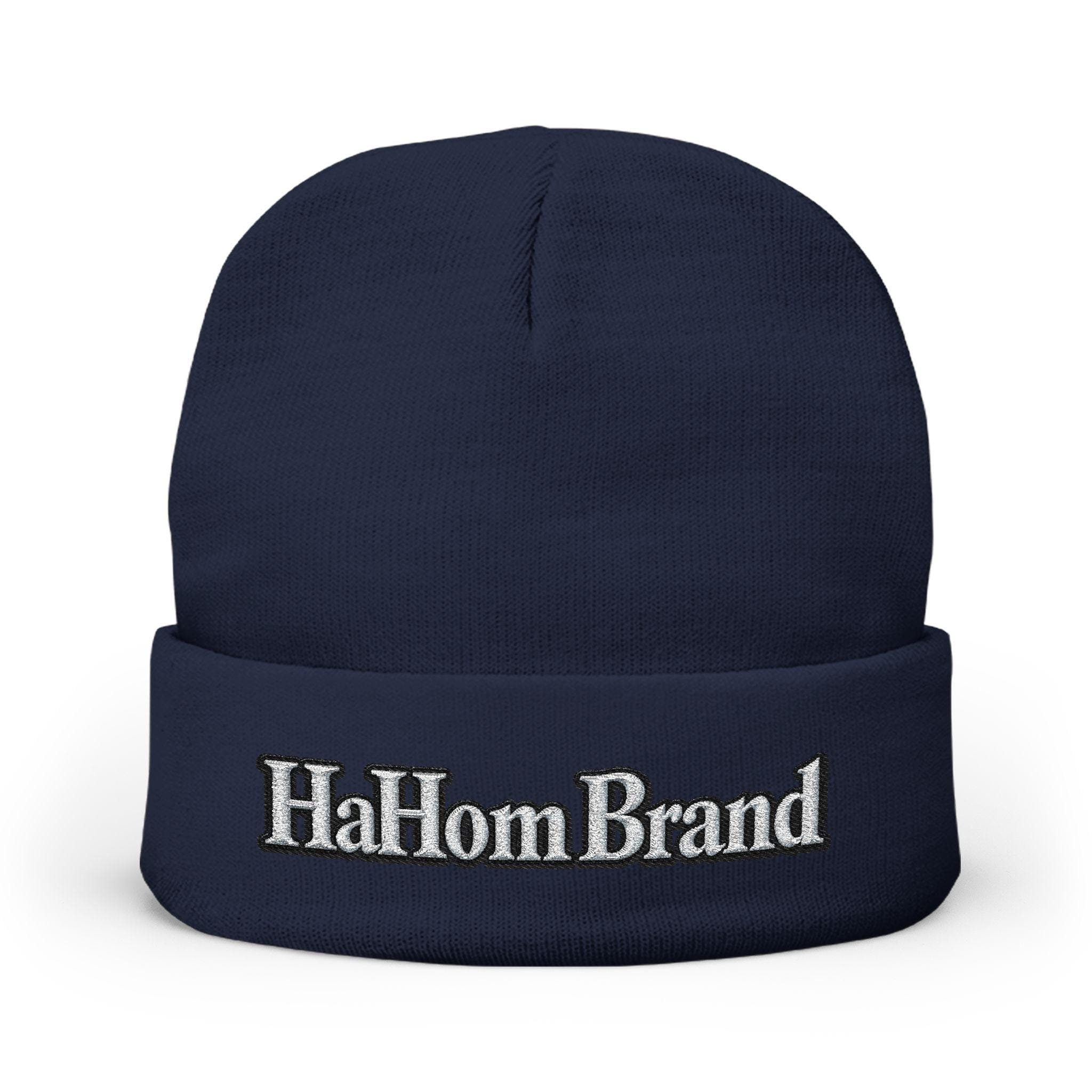 HaHom Brand Embroidered Knit Beanie | Cuffed Winter Hat, view 4