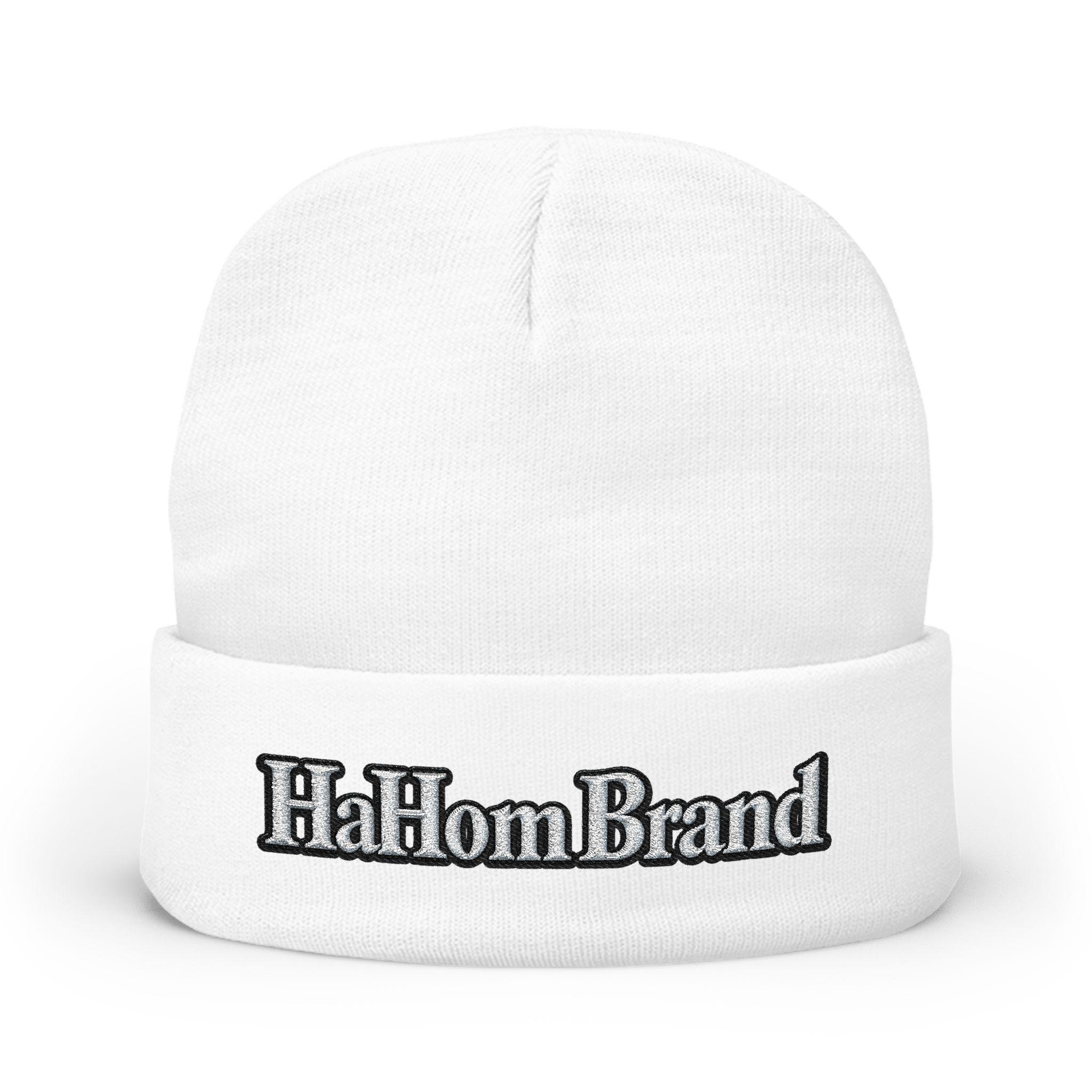 HaHom Brand Embroidered Knit Beanie | Cuffed Winter Hat, view 5