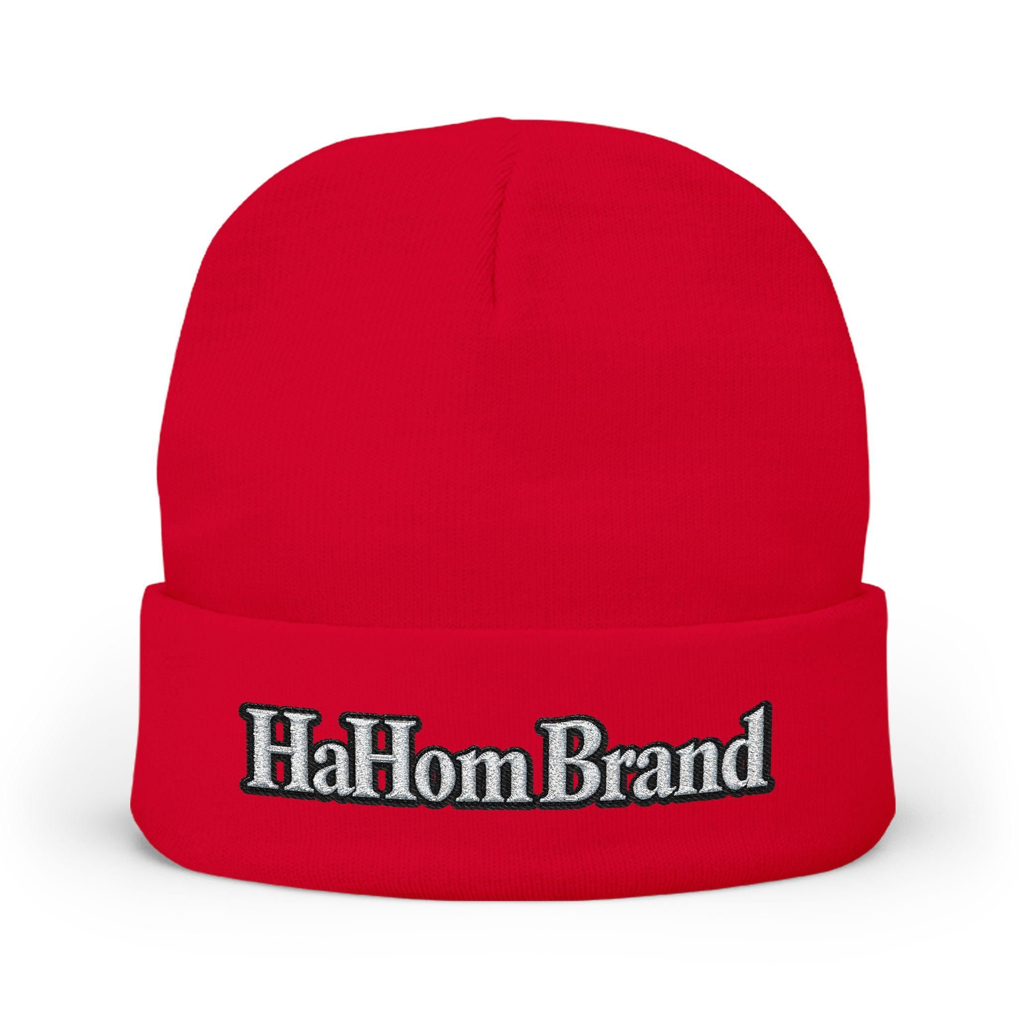HaHom Brand Embroidered Knit Beanie | Cuffed Winter Hat, view 6