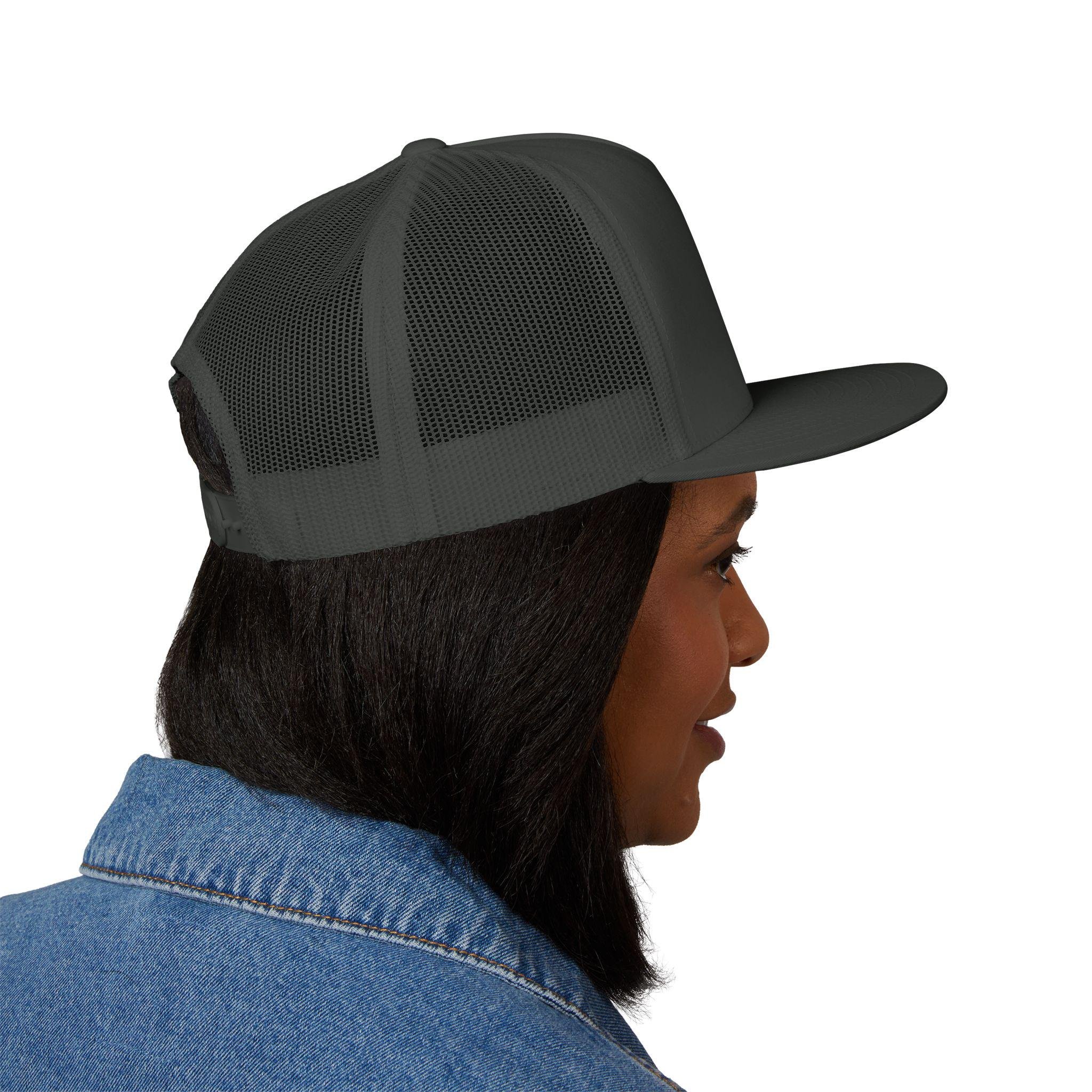 Black Paw Print Logo Trucker Cap | Embroidered Paw Emblem Hat, view 10