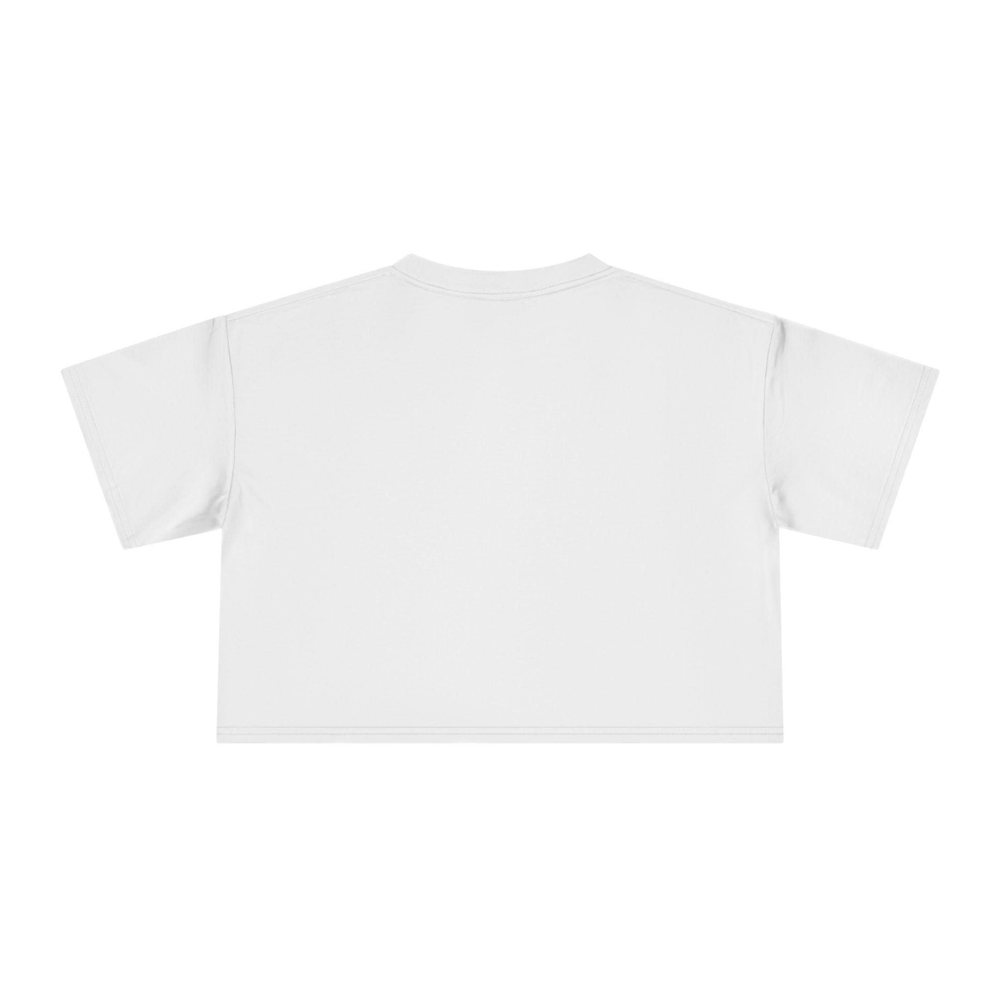 Black Paw Emblem Women's Crop Tee | Leather Effect Paw Graphic, view 4