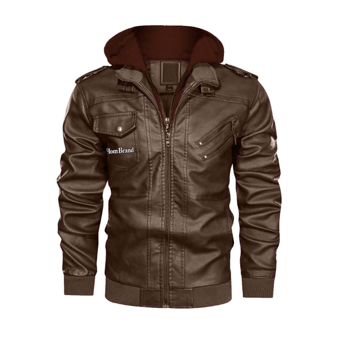 Men's Zip Leather Jacket |DTF