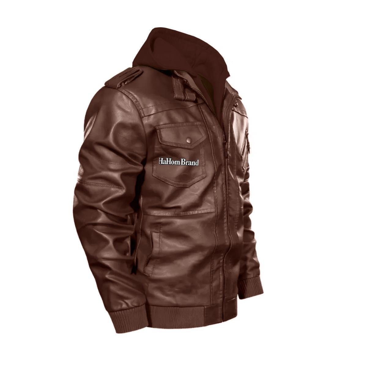Men's Zip Leather Jacket |DTF, view 2