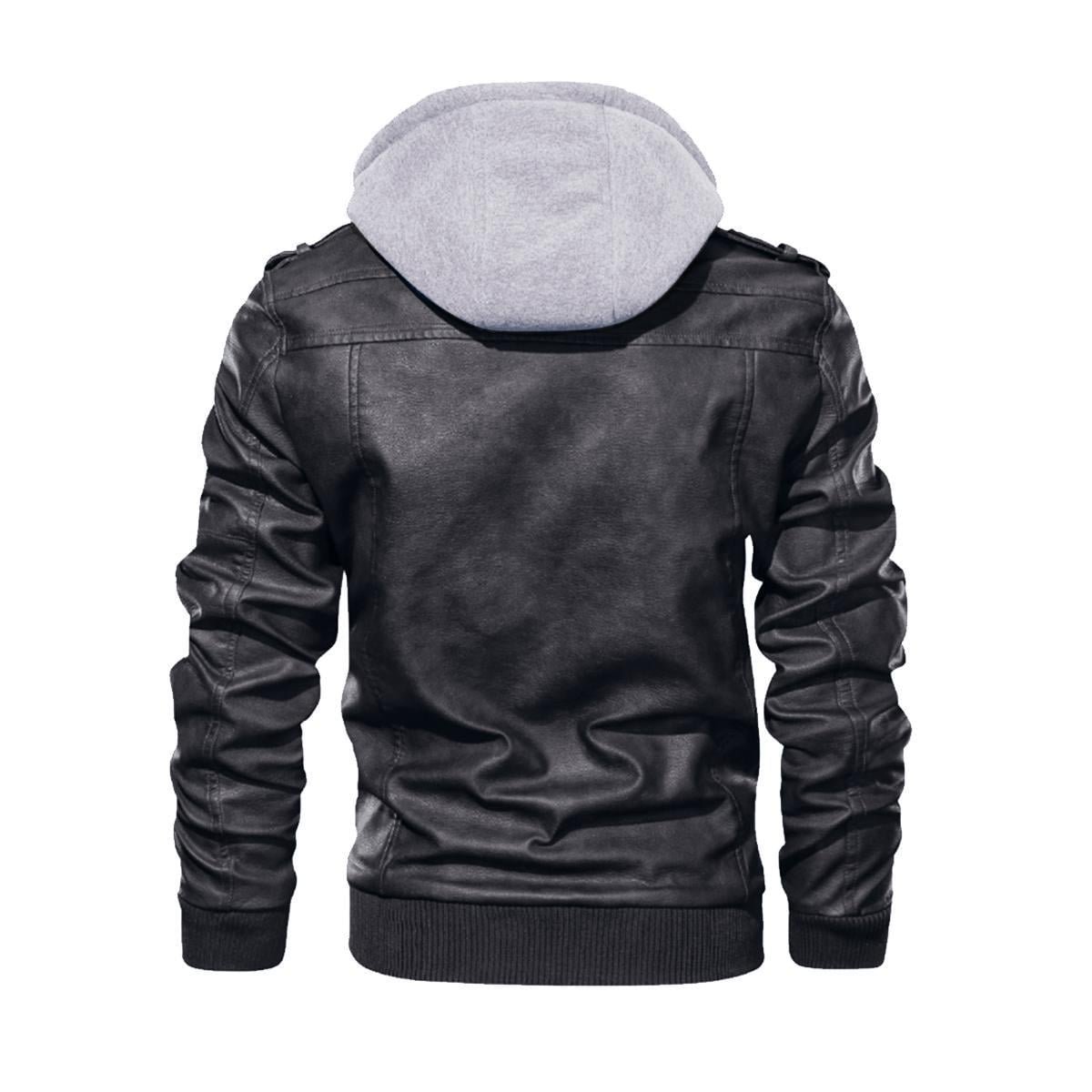 Men's Zip Leather Jacket |DTF, view 6