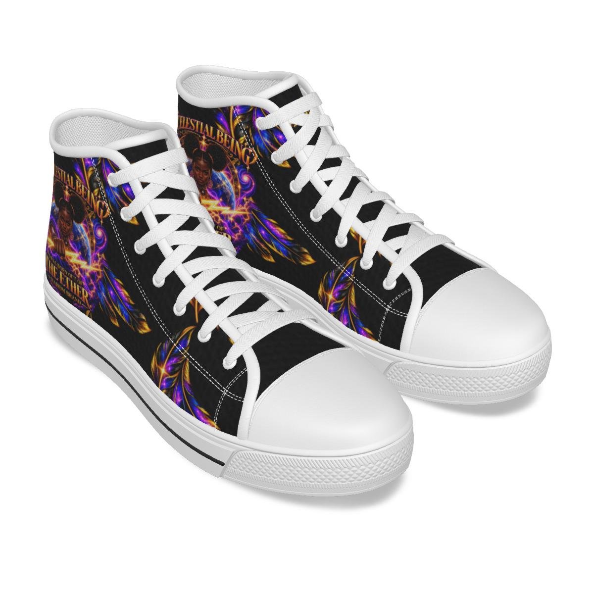 Celestial Melanated Being Women's Canvas Shoes, view 3