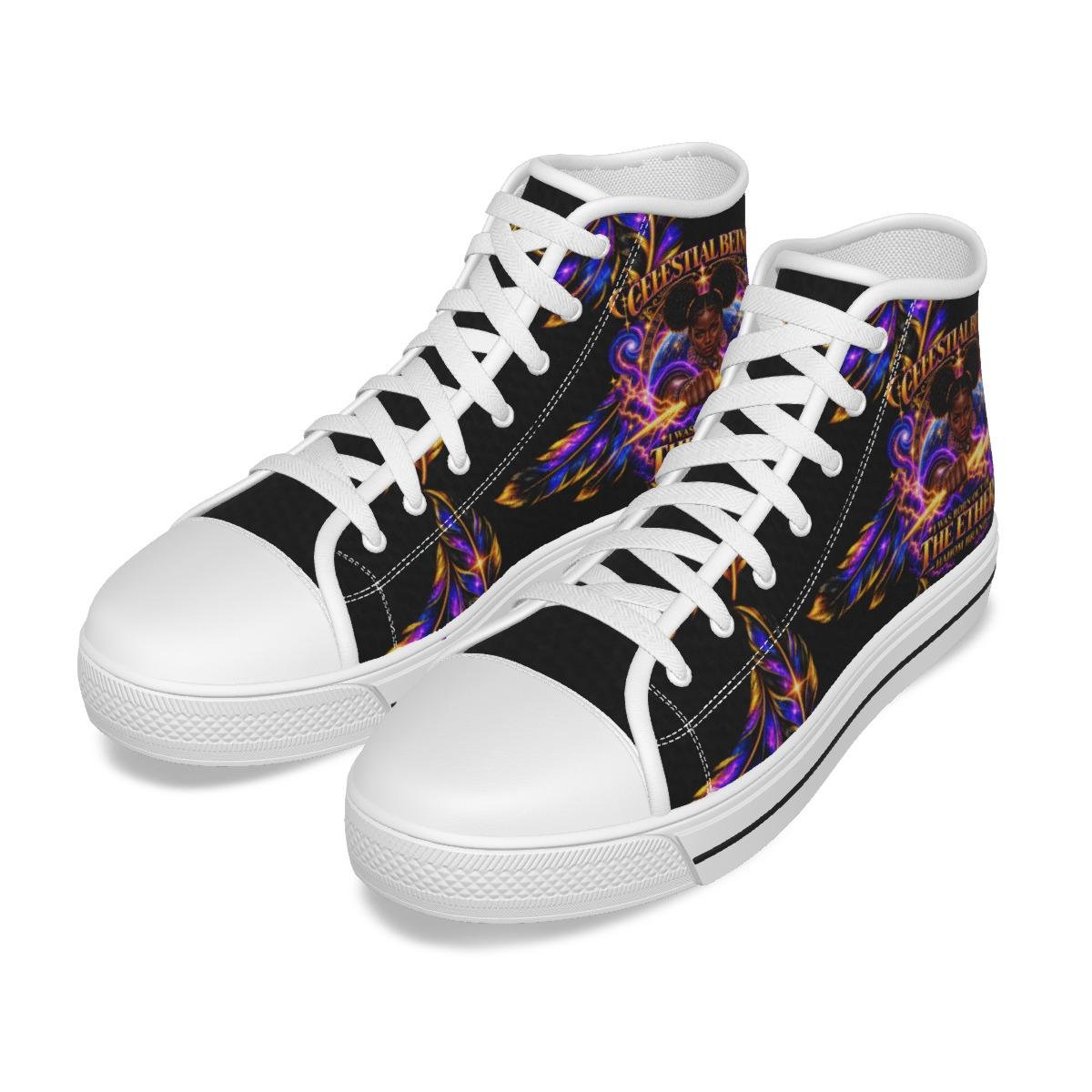 Celestial Melanated Being Women's Canvas Shoes, view 4