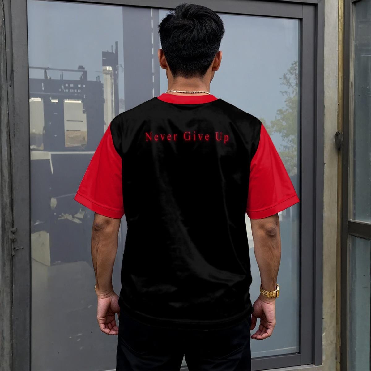 All-Over Print Unisex Drop-shoulder T-shirt|180GSM, view 2