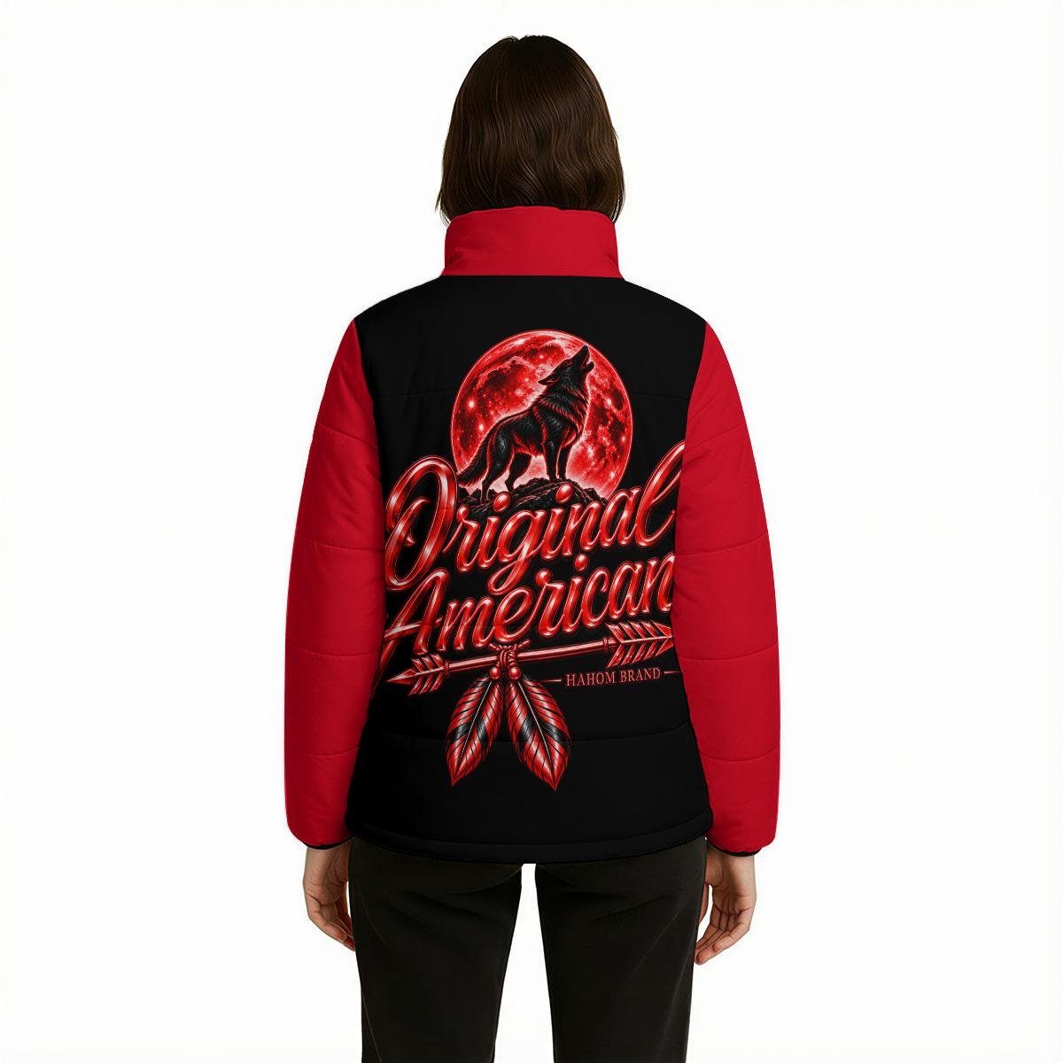 All Over Print Warm Quilted Polyester Jacket, view 2