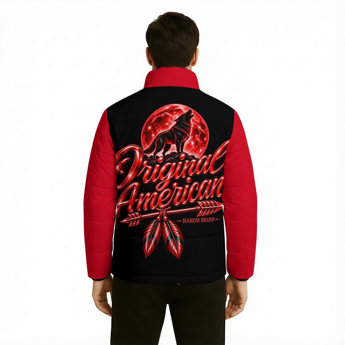 All Over Print Warm Quilted Polyester Jacket, view 4
