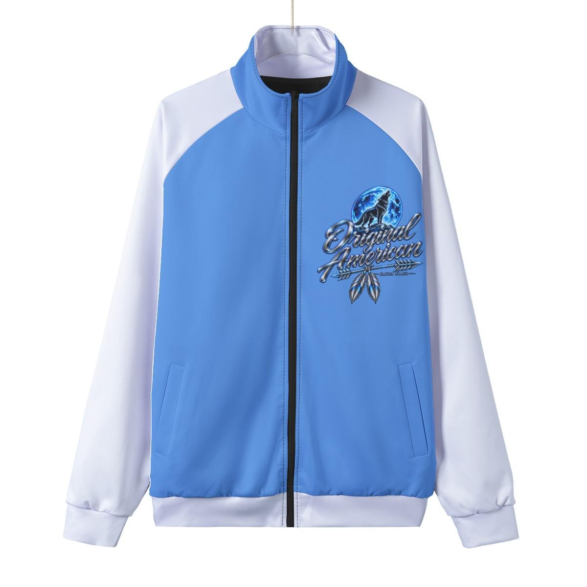All-Over Print Unisex Stand Collar Black Lining Jacket