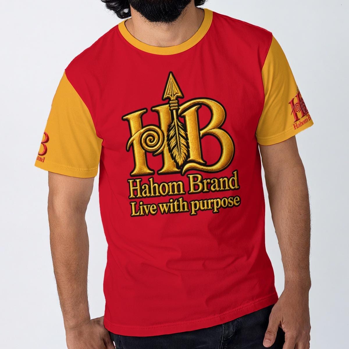 All-Over Print Men's O-Neck T-Shirt | 190GSM Cotton, view 2