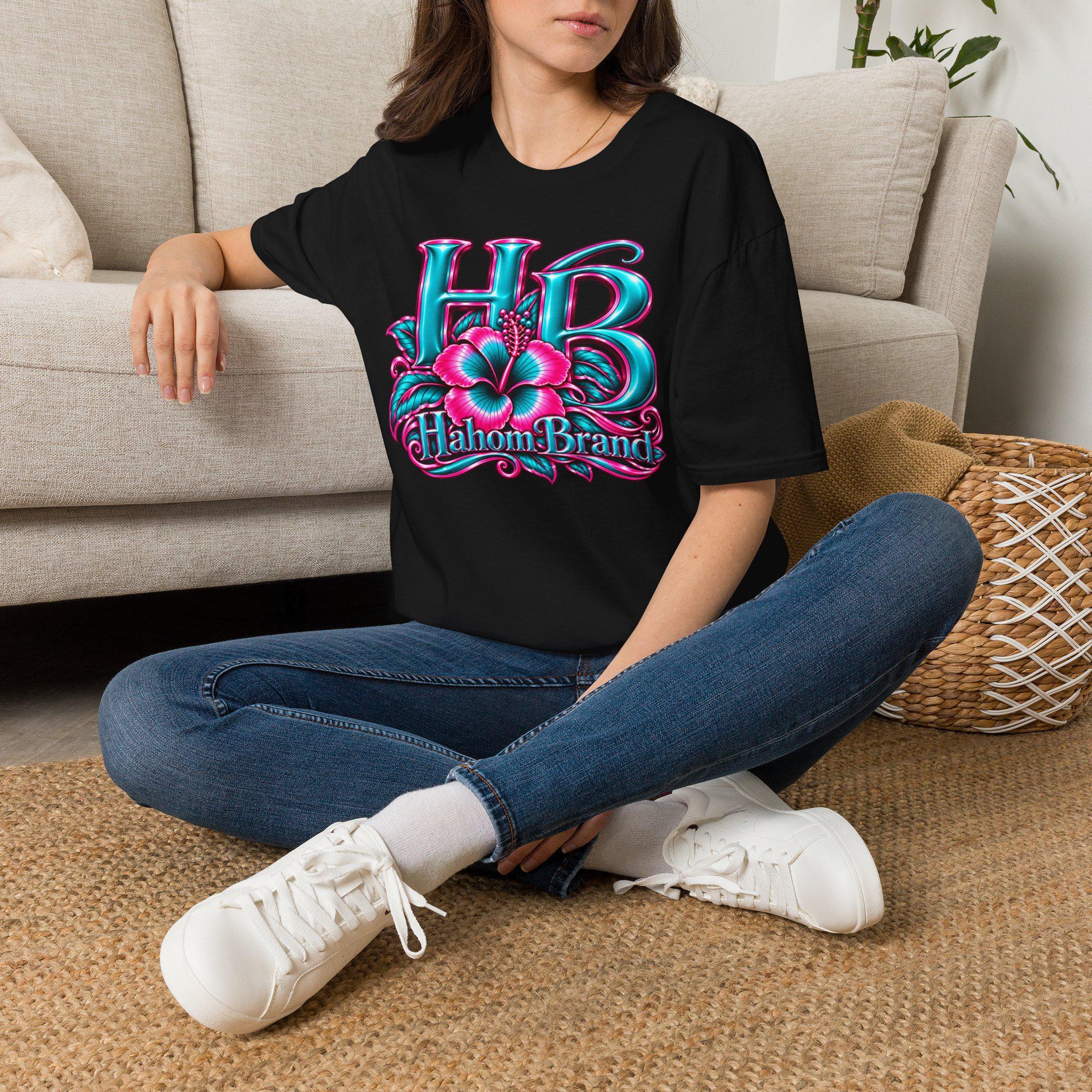 HB Floral Logo T-Shirt | Tropical Pink Teal Graphic, view 14