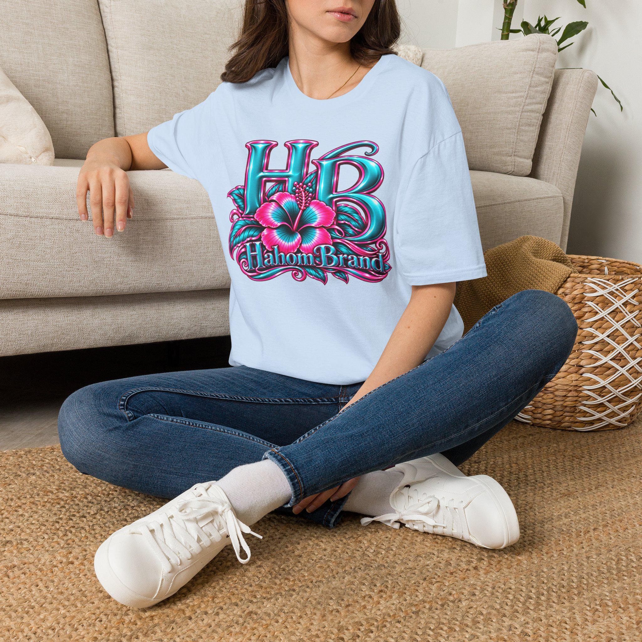 HB Floral Logo T-Shirt | Tropical Pink Teal Graphic, view 15