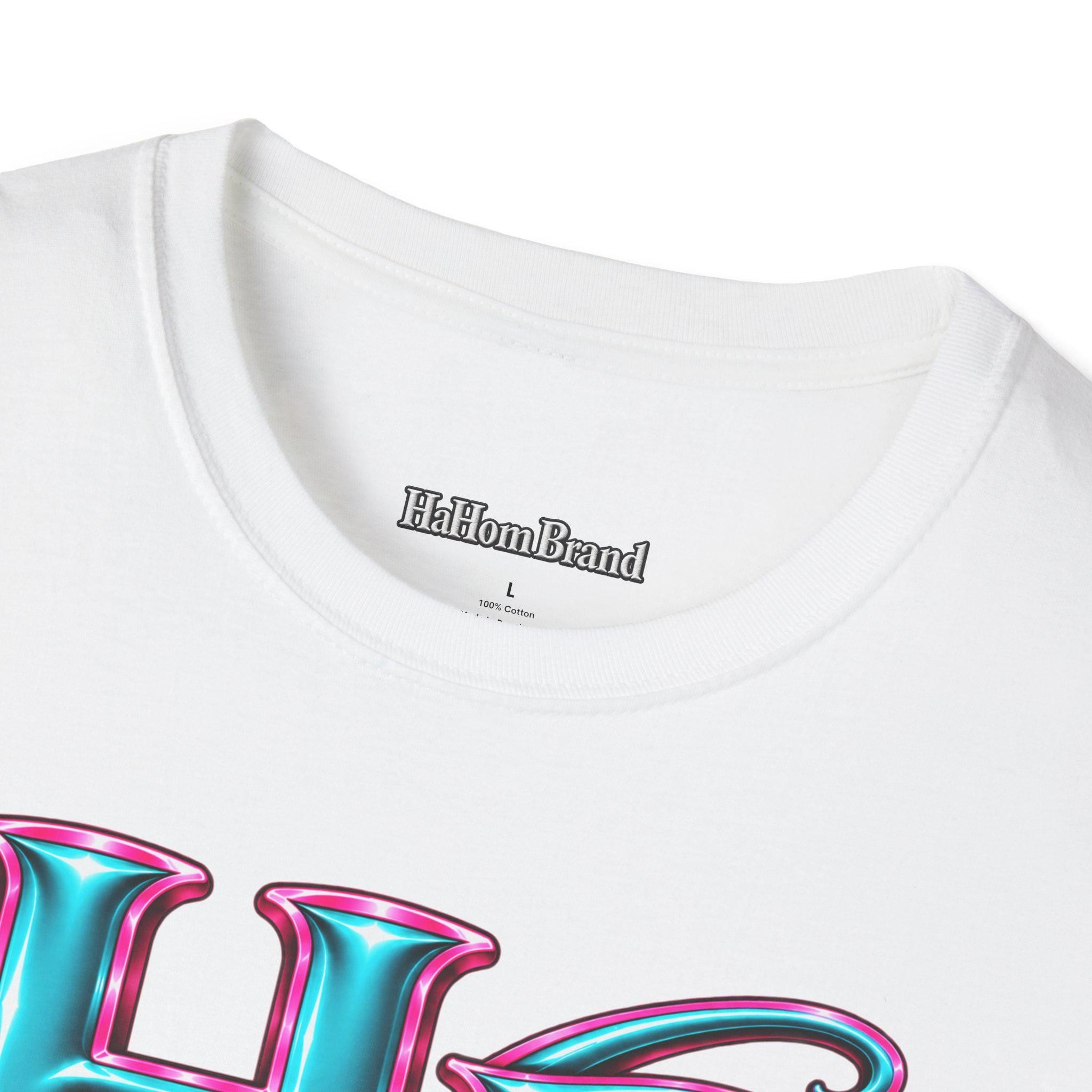 HB Floral Logo T-Shirt | Tropical Pink Teal Graphic, view 3