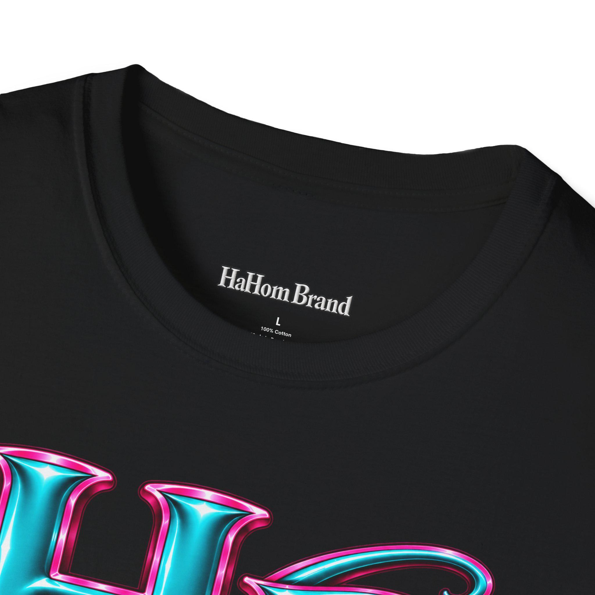 HB Floral Logo T-Shirt | Tropical Pink Teal Graphic, view 5