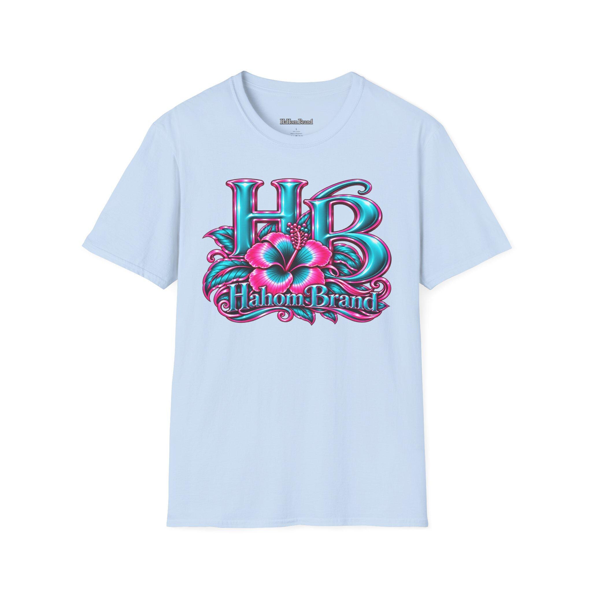 HB Floral Logo T-Shirt | Tropical Pink Teal Graphic, view 6