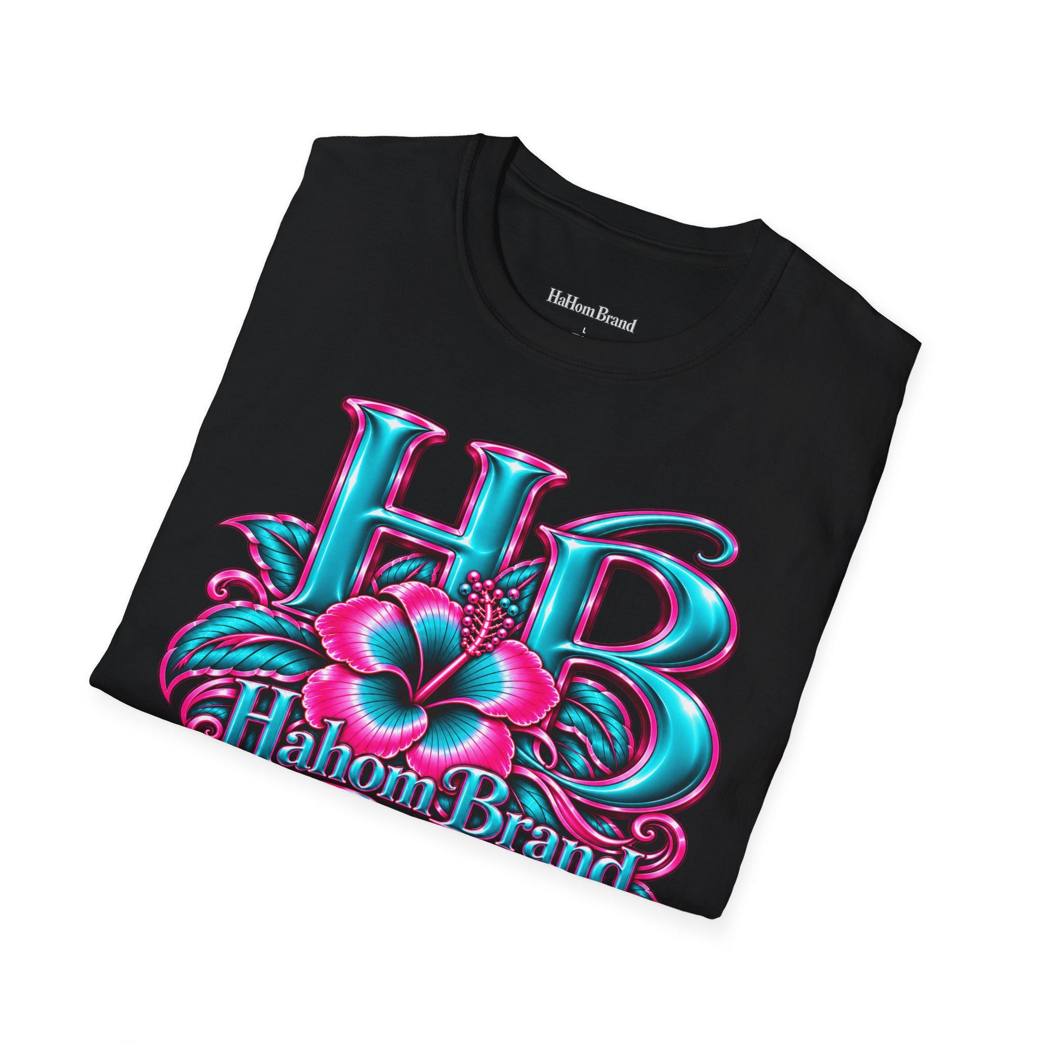 HB Floral Logo T-Shirt | Tropical Pink Teal Graphic, view 9