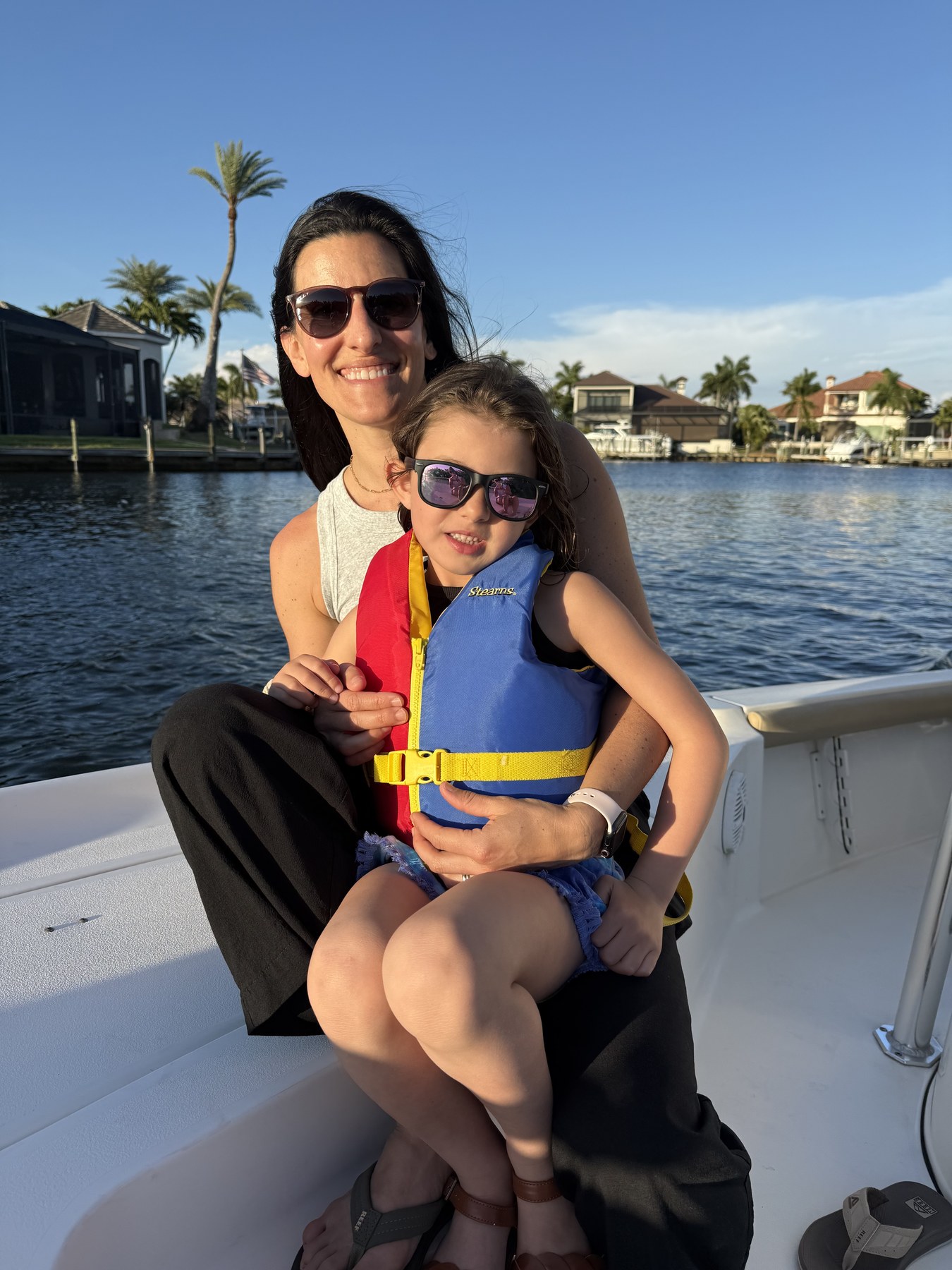 Sarah McGinley enjoying time on the water with her daughter