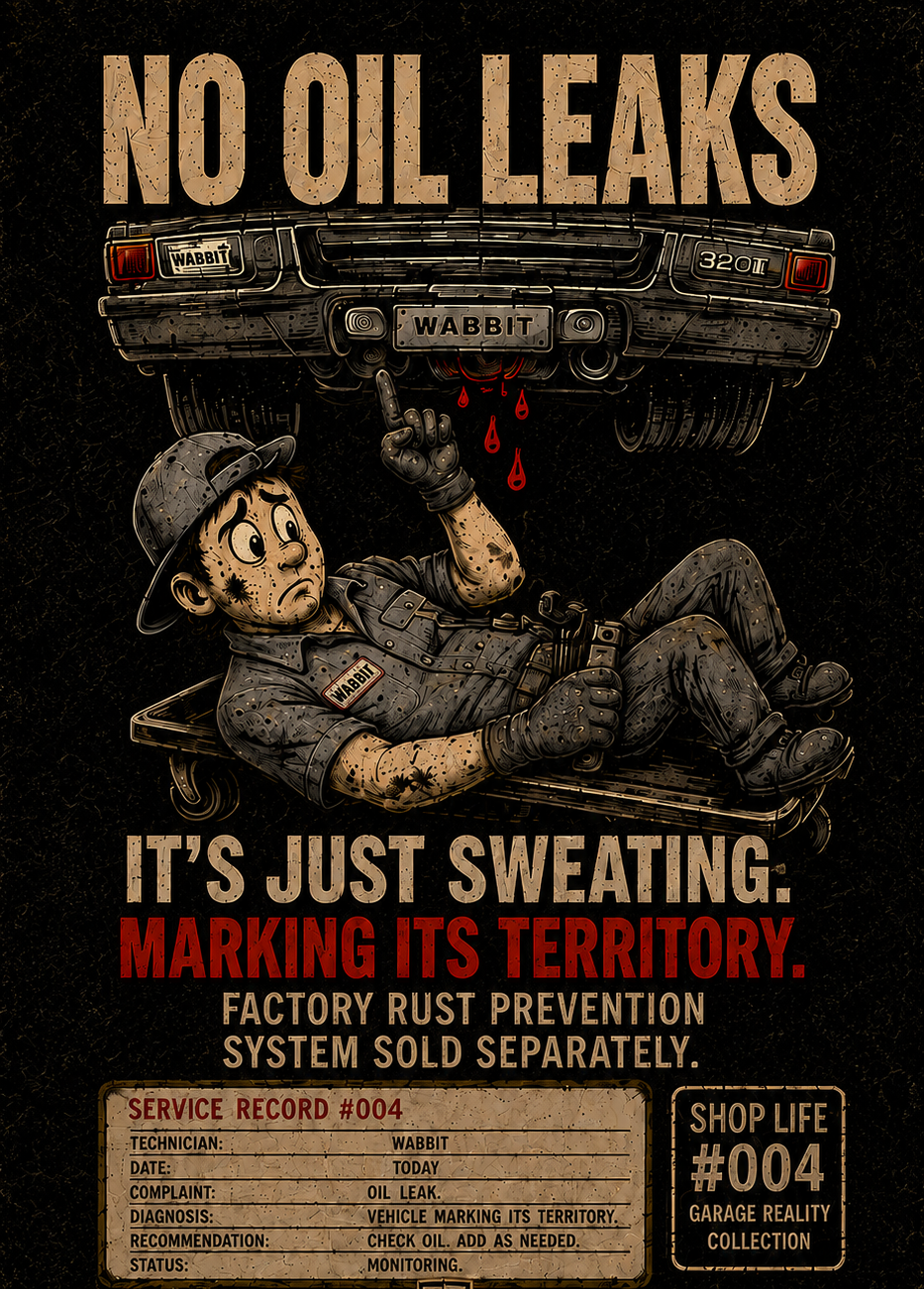 Shop Life: No Oil Leaks, work order 004