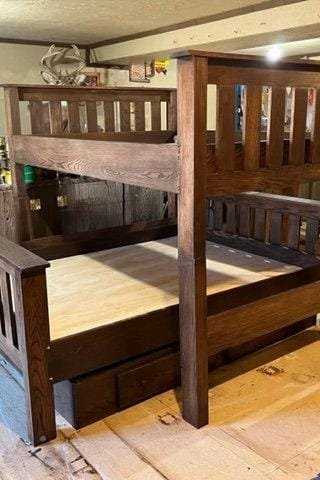 Custom Hardwood Queen Over Queen Bunk Bed, detail 2