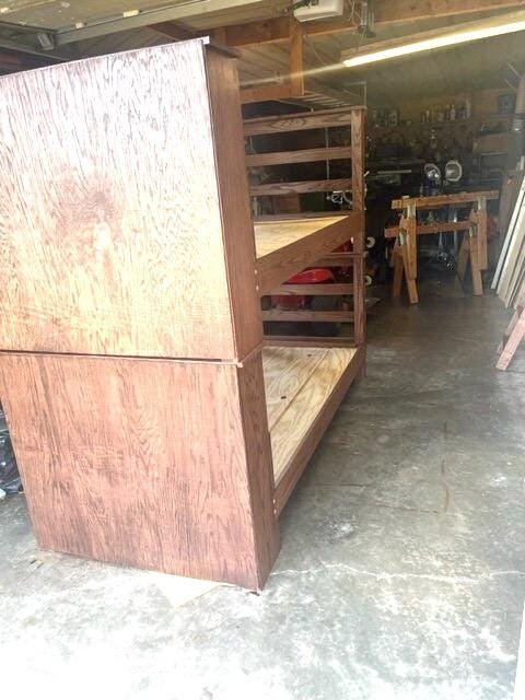 Custom Twin Bunk Bed with Built-In Shelves, detail 4