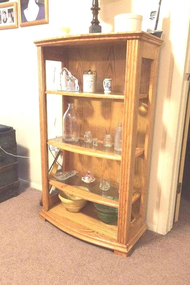 Handcrafted Custom Oak Collector's Cabinet, detail 2