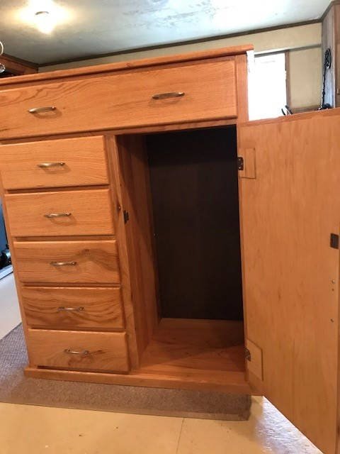 Custom Solid Oak Armoire, detail 2